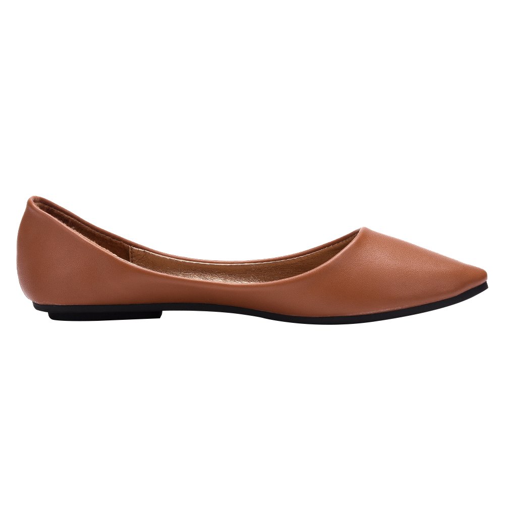 ANUFER Women's Pointed Toe Ballet Flats - Slip On Dress Pumps Shoes - Soft Microfiber Leather - Comfortable & Elegant for Work, Party & Daily Wear