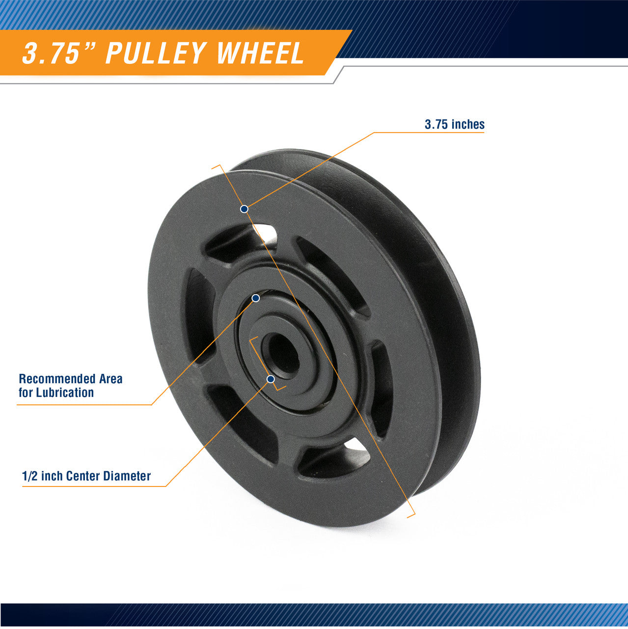 3.75 Inch Heavy Duty Pulley - Replacement for Various Models - Perfect for Garage Doors, Gym Equipment & Industrial Machinery