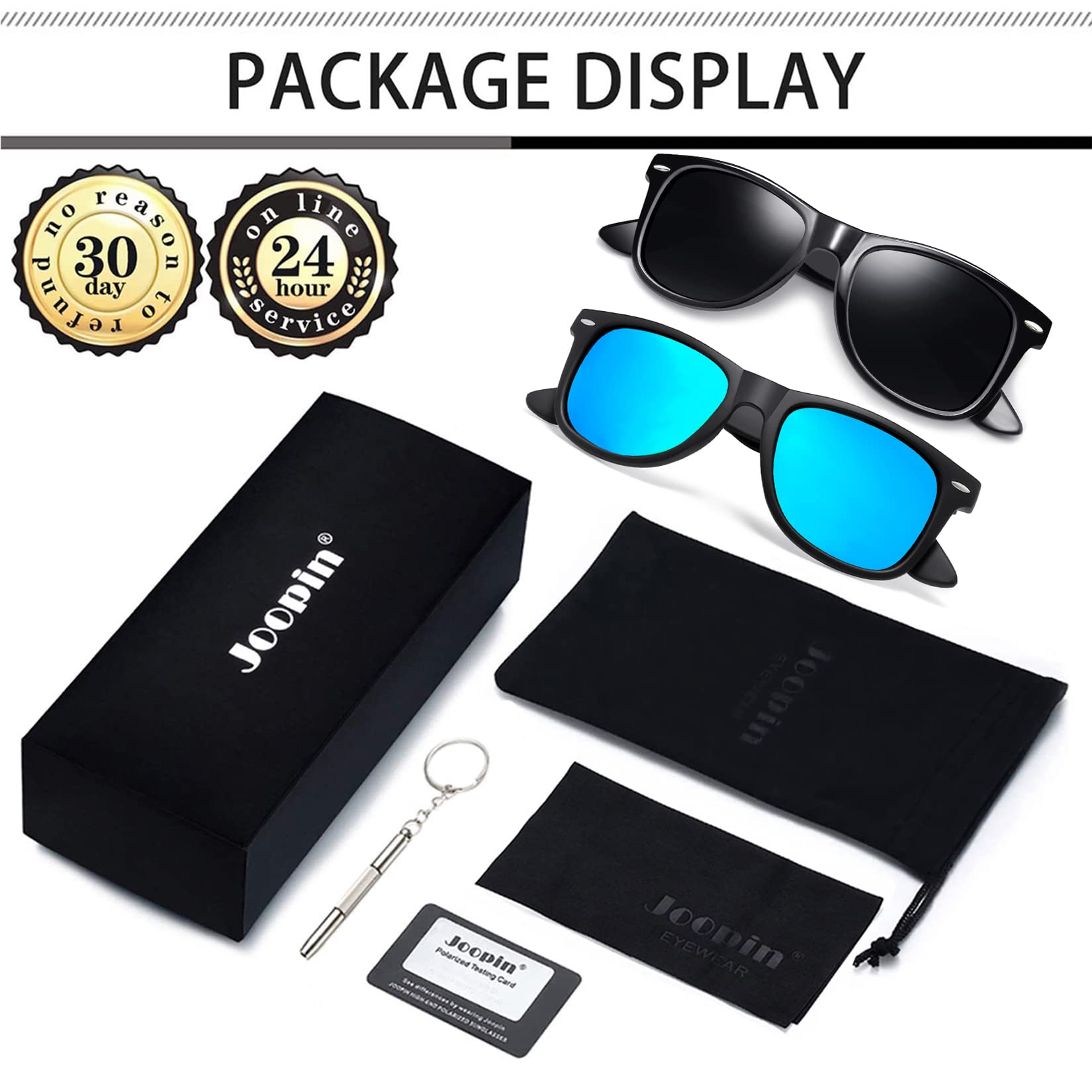 Joopin Square Polarized Sunglasses for Men & Women - 100% UV Protection, Trendy Designer Shades for Outdoor, Driving & Fashion