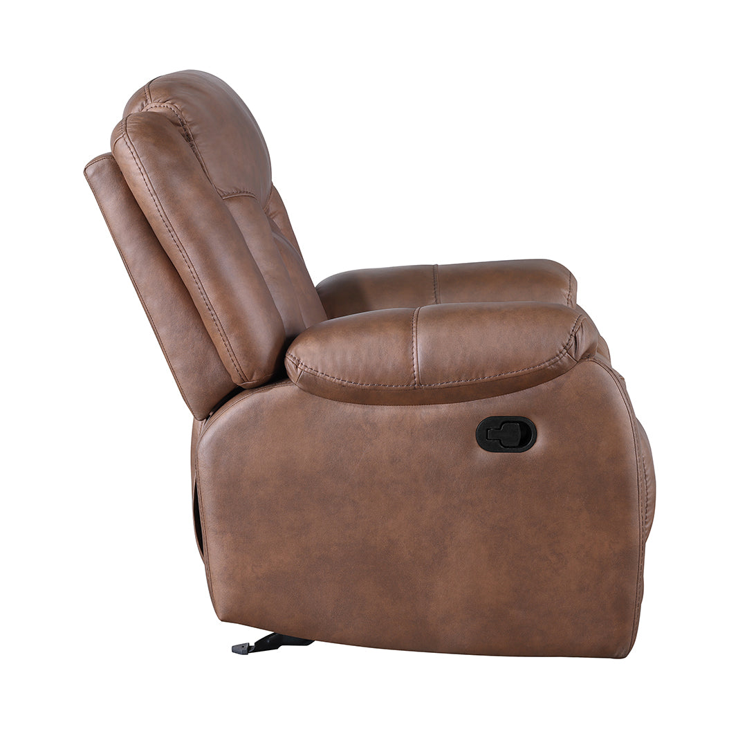 Morello Manual Reclining Sofa - Comfortable Fabric Recliner Couch with Adjustable Backrest for Living Room, Home Theater, and Relaxation