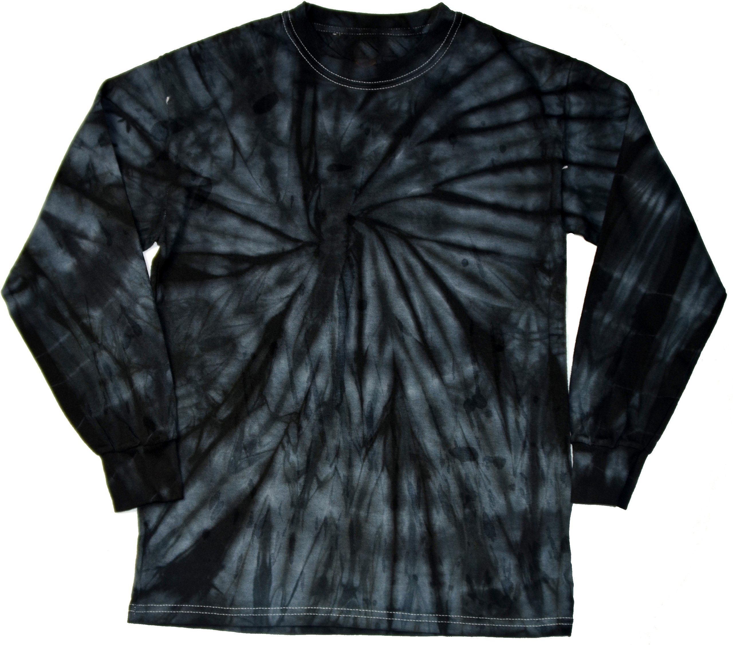 Spider Black Swirl Tie Dye Long Sleeve T-Shirt | Unique Graphic Tee for Men & Women | Perfect for Music Festivals, Casual Wear & Street Fashion