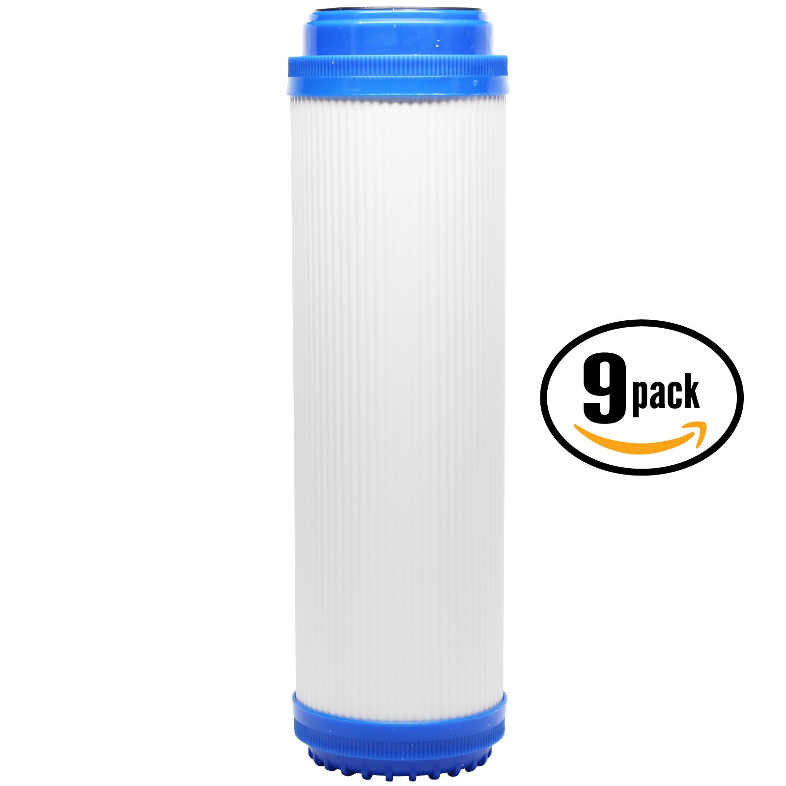 9-Pack Replacement Water Filter Cartridges for Water Filter Tree WFT-RO4 - Granular Activated Carbon GAC Filters - Universal 10-inch RO System Compatible with WFT-RO4 Reverse Osmosis - Denali Pure Brand - Perfect for Home & Office Water Purification Systems