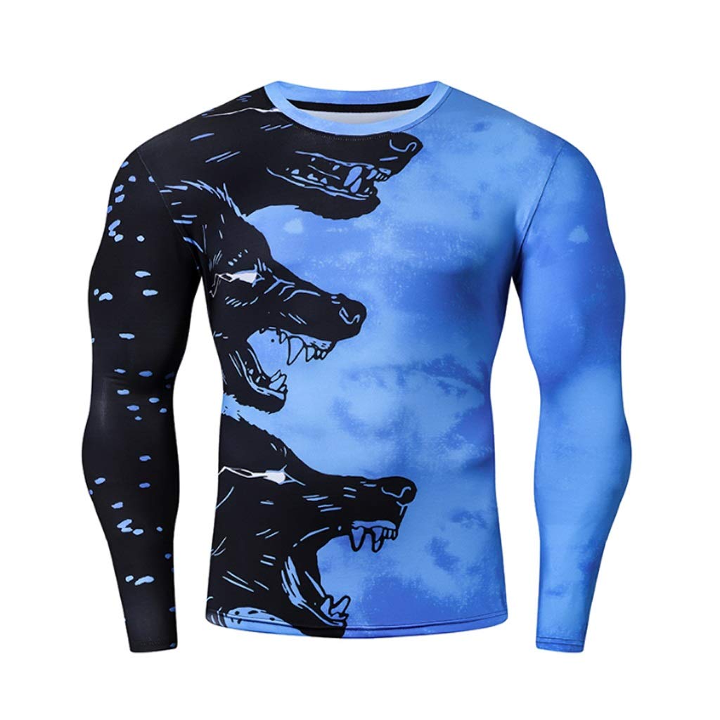 UXZDX CUJUX Men's Quick Dry Compression Long Sleeve T-Shirt - Moisture Wicking Workout Shirt for Running, Gym, Fitness & Bodybuilding - Slim Fit Athletic Top (Large) - Perfect for Training, Jogging & Outdoor Sports