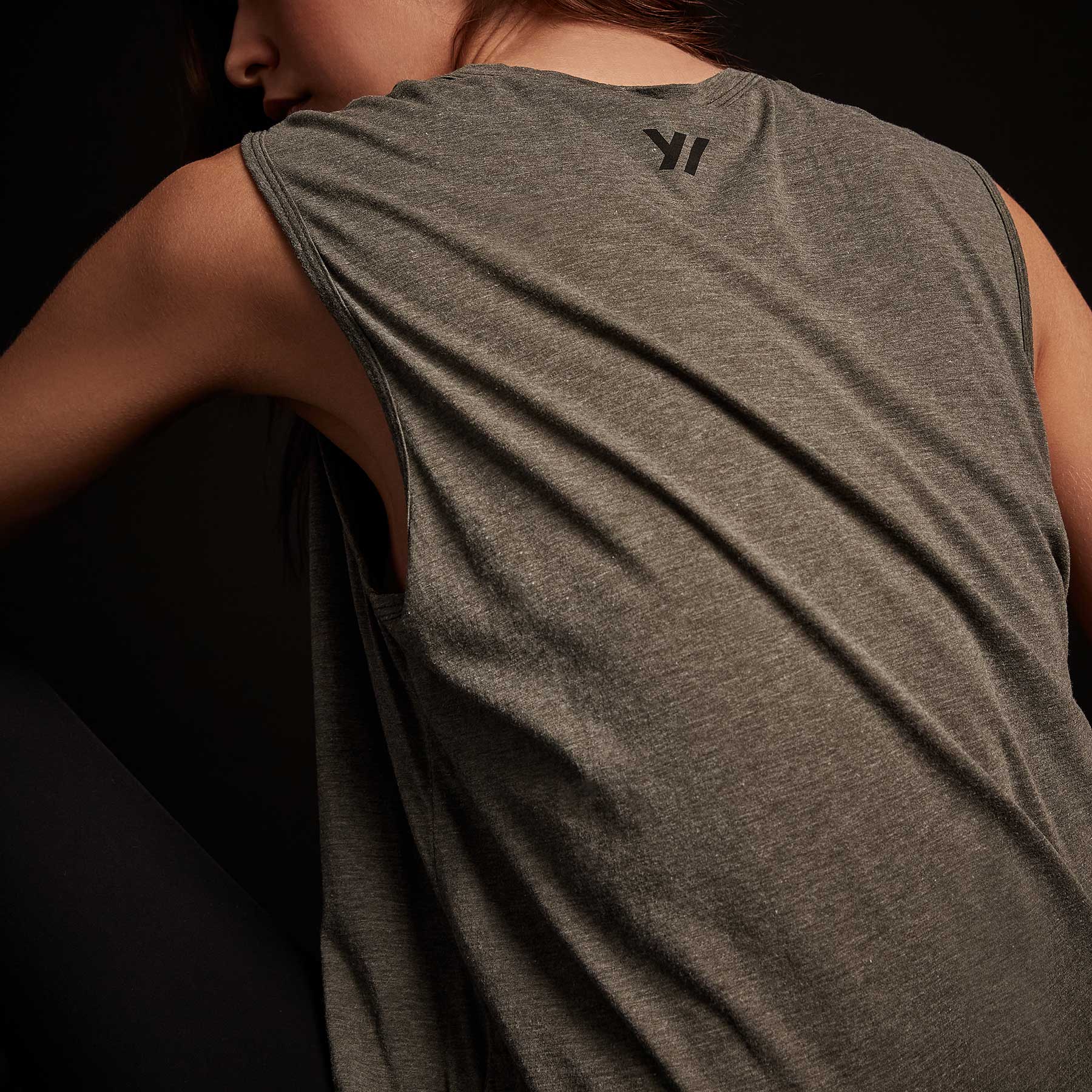 Melange Jersey Muscle Tank for Women - Soft & Comfortable Stretch Cotton Blend - Perfect for Yoga, Gym & Casual Wear | Evergreen