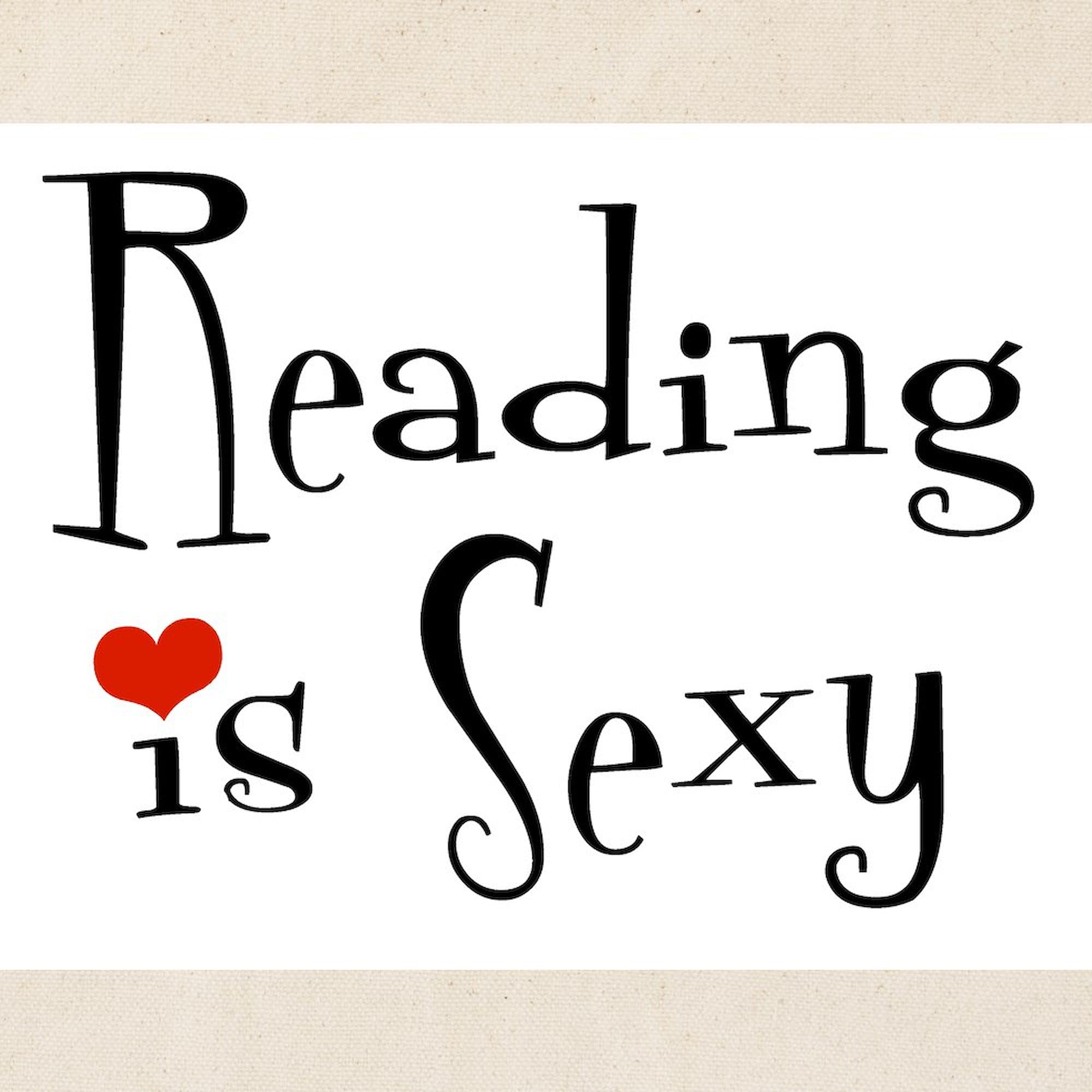 Reading Is Sexy Tote Bag - Natural Canvas Reusable Shopping Bag for Book Lovers, Library, Beach & Grocery Use