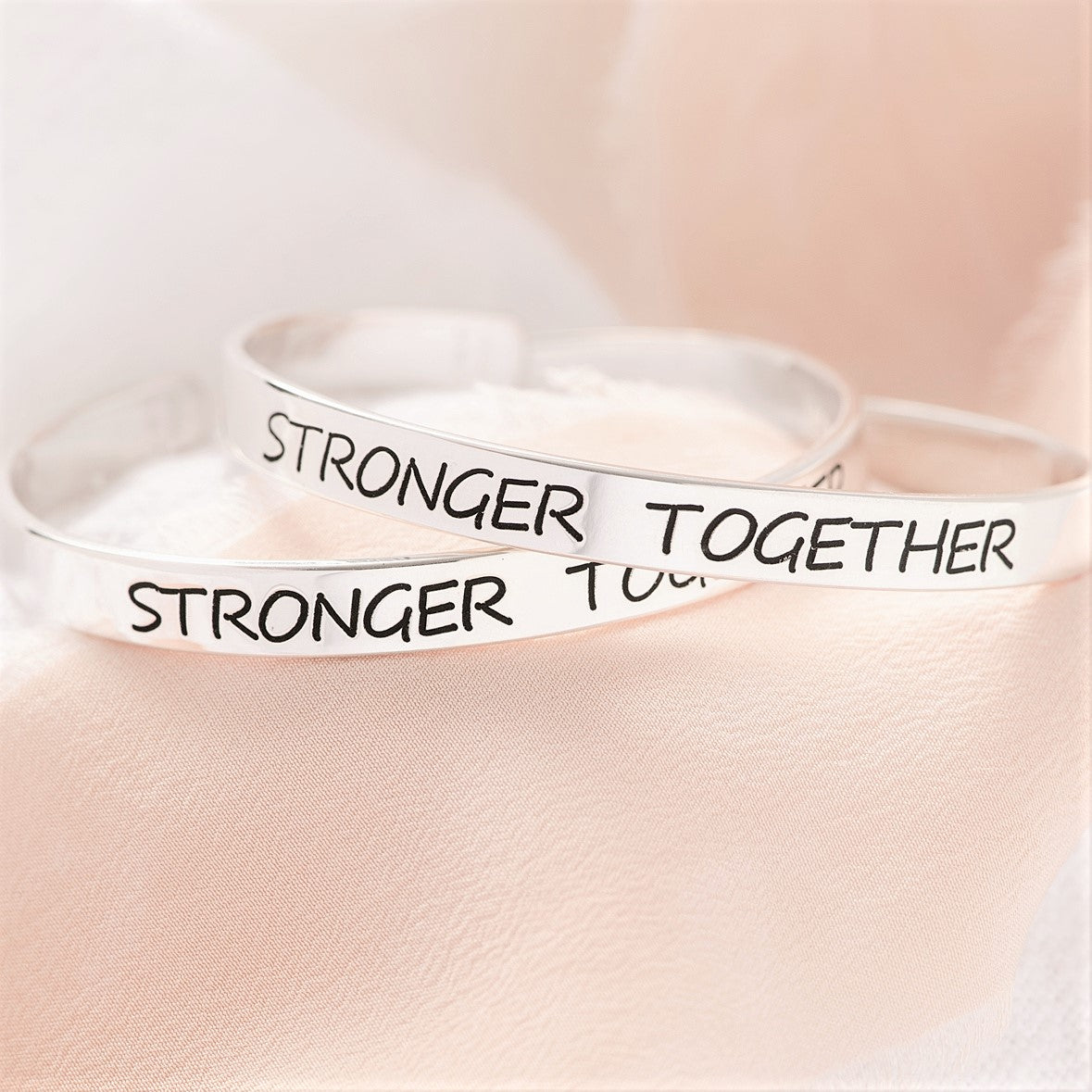 Stronger Together Sterling Silver Friendship Bracelet with Ecclesiastes 4:9-10 Bible Verse - Perfect Gift for Best Friends, Sisters & Couples - Wear for Special Occasions & Daily Inspiration