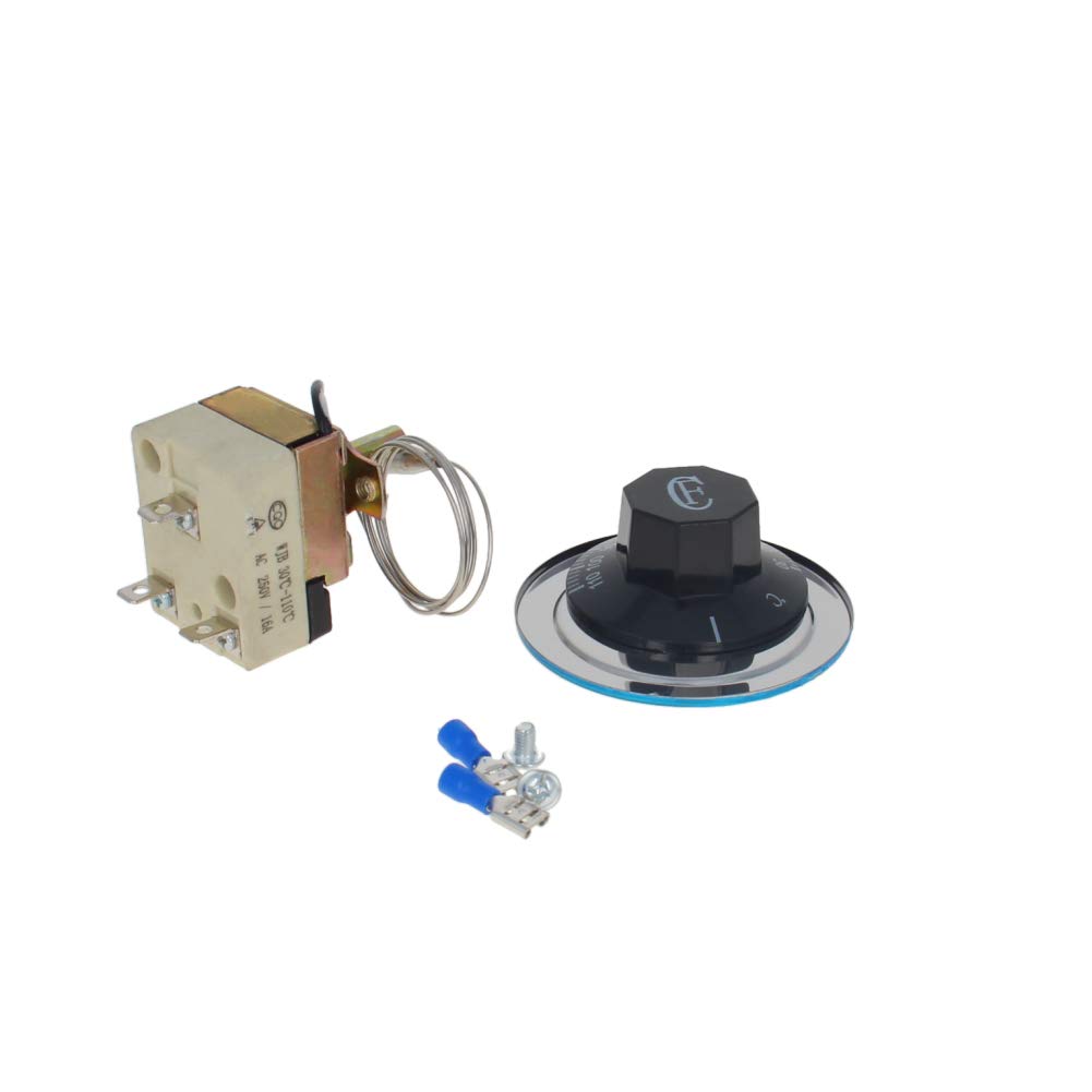 Fielect 1PCS 250V 16A White Triangle Base Liquid Expansion Temperature Control Switch for Oven Heater - 70cm Length, 30℃-110℃ Range - Perfect for Home Baking, Industrial Ovens & Kitchen Appliances
