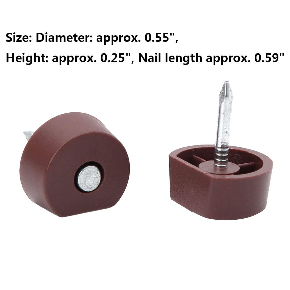 50Pcs Plastic Shelf Support Brackets - Heavy Duty Metal Pin Pegs for Cabinet, Bookcase & Wine Rack - Knock-in Shelf Holders (Reddish Brown) - Perfect for Home Organization & DIY Furniture Assembly