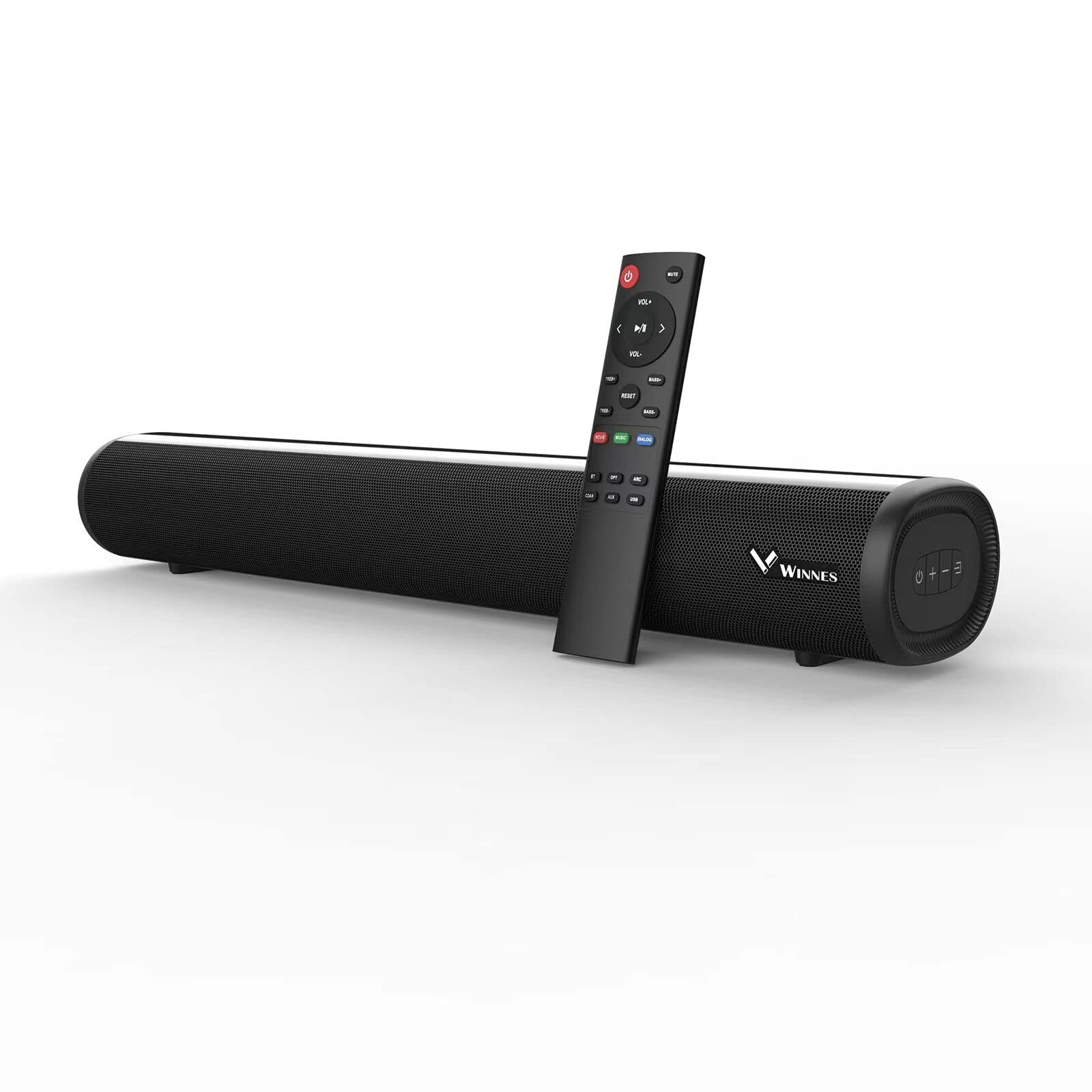 JUNEO 60W Bluetooth Sound Bar for TV & PC - Wireless 2.0 Speaker with Remote, 3D Surround Sound, 5 EQ Modes (Optical/Aux/USB/Coaxial/HDMI) - Perfect for Home Theater, Gaming & Movie Nights