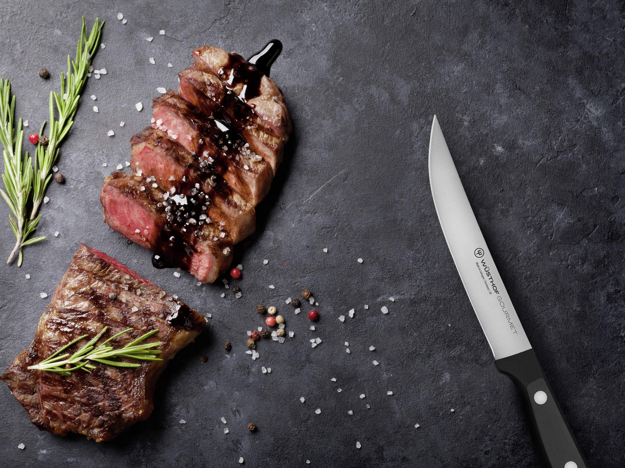 WÜSTHOF Gourmet 4-Piece Steak Knife Set - Premium German Stainless Steel Steak Knives with Ergonomic Handles - Perfect for Steak Dinners, BBQ Parties & Fine Dining