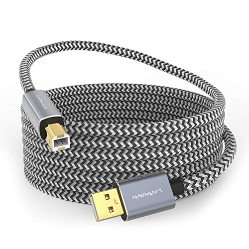 20ft USB 2.0 Printer Cable Type A to B Male - High Speed Scanner Cord for HP, Canon, Epson, Dell, Brother Printers - Perfect for Home Office & Small Business Printing Needs