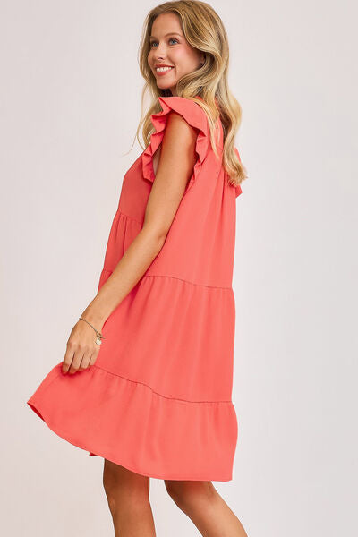 Strawberry Print Ruffle Cap Sleeve Tiered Maxi Dress for Women - Summer Floral Sundress for Beach, Party & Vacation