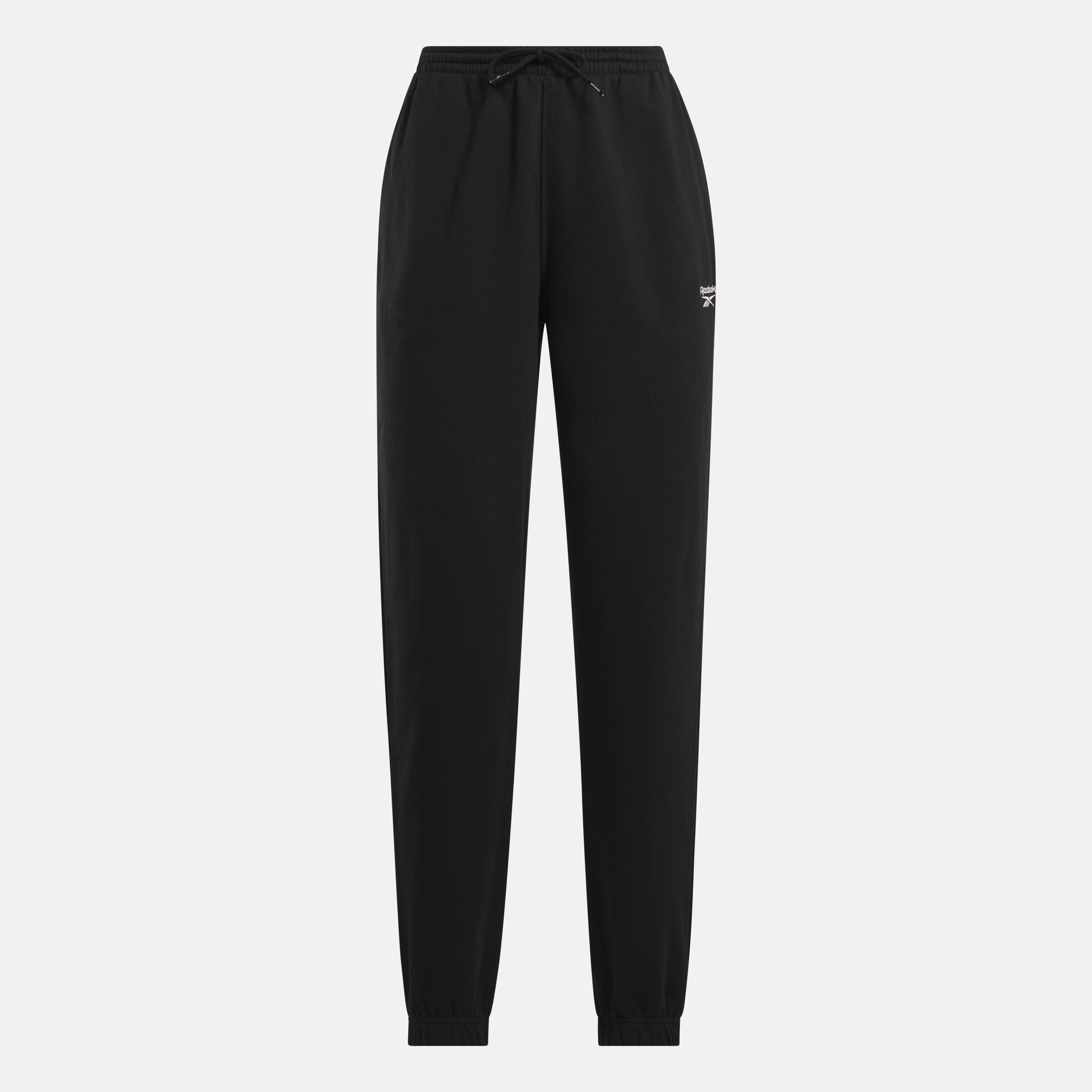 Reebok Identity Small Logo Fleece Joggers for Men - Soft Black Jogging Pants with Elastic Waistband | Perfect for Running, Gym Workouts & Casual Wear