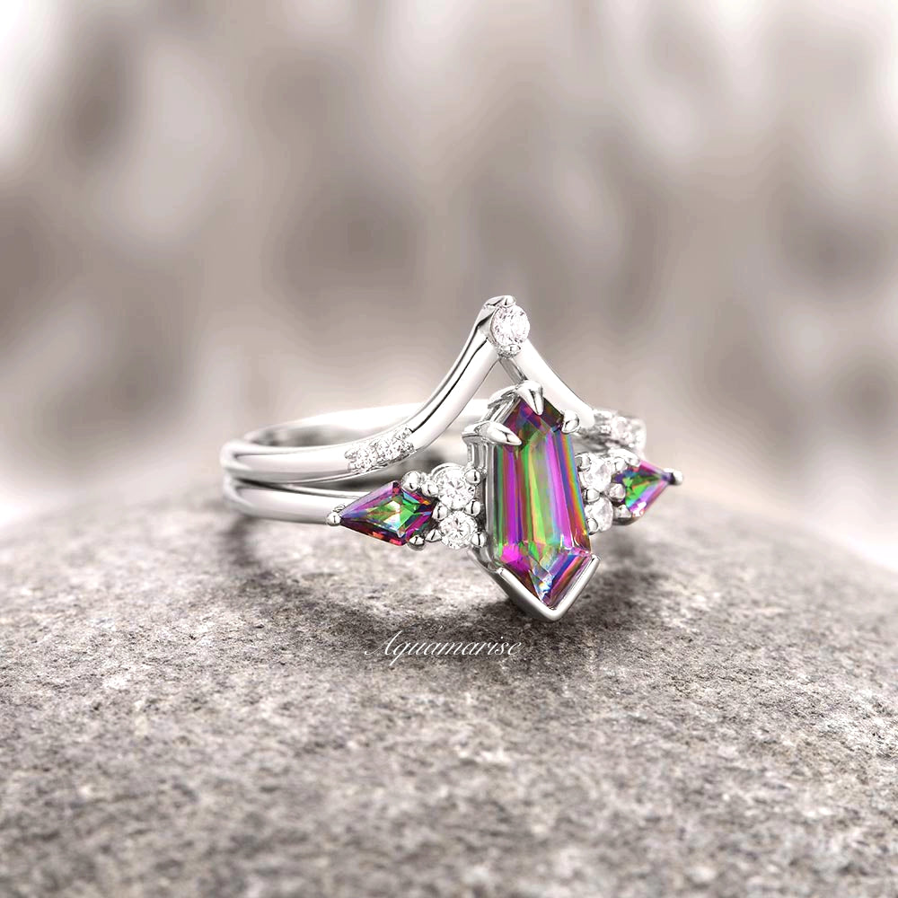 Stunning Mystic Topaz Sterling Silver Ring Set for Women | Elegant Jewelry Gift for Birthday, Anniversary & Special Occasions
