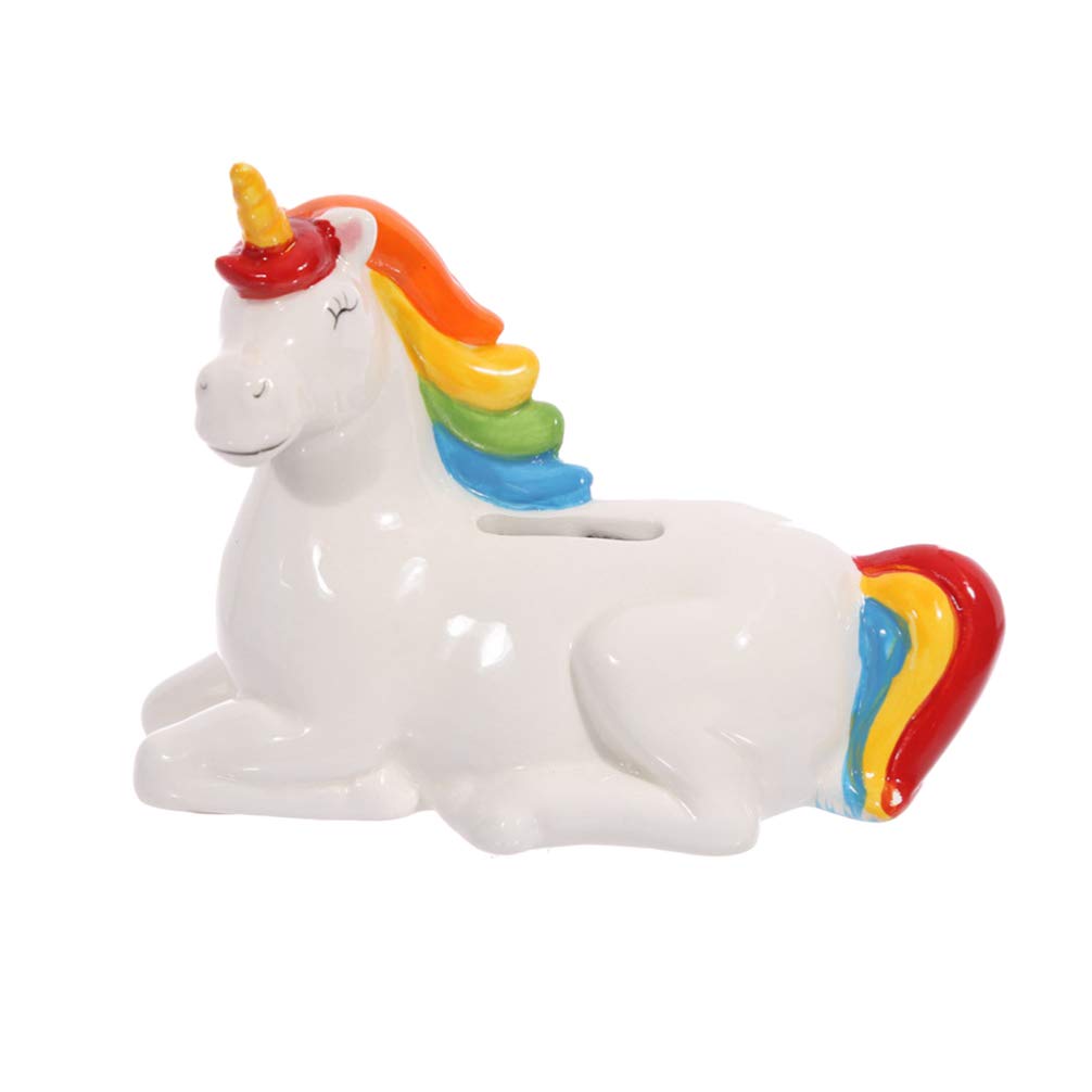 Milisten Ceramic Unicorn Piggy Bank - Money Saving Pot for Kids, Cute Coin Bank for Boys & Girls - Perfect Birthday Gift (12cm) - Ideal for Bedroom Decor, Allowance Savings & Teaching Financial Responsibility