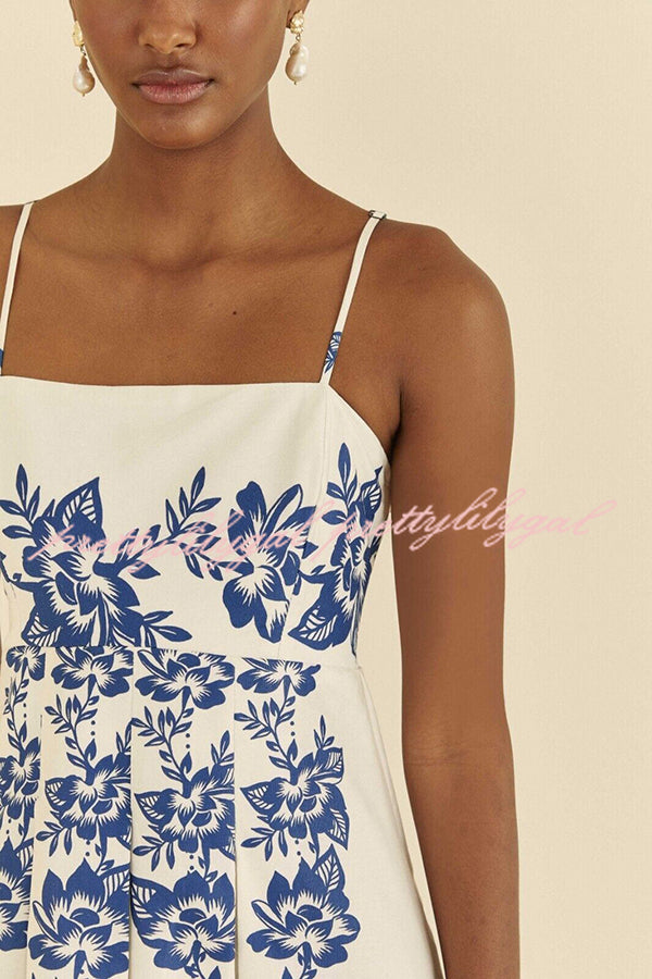 Floral Print Smocked Back Loose Midi Dress - Boho Chic Vacation Wear for Beach Getaways & Summer Outings