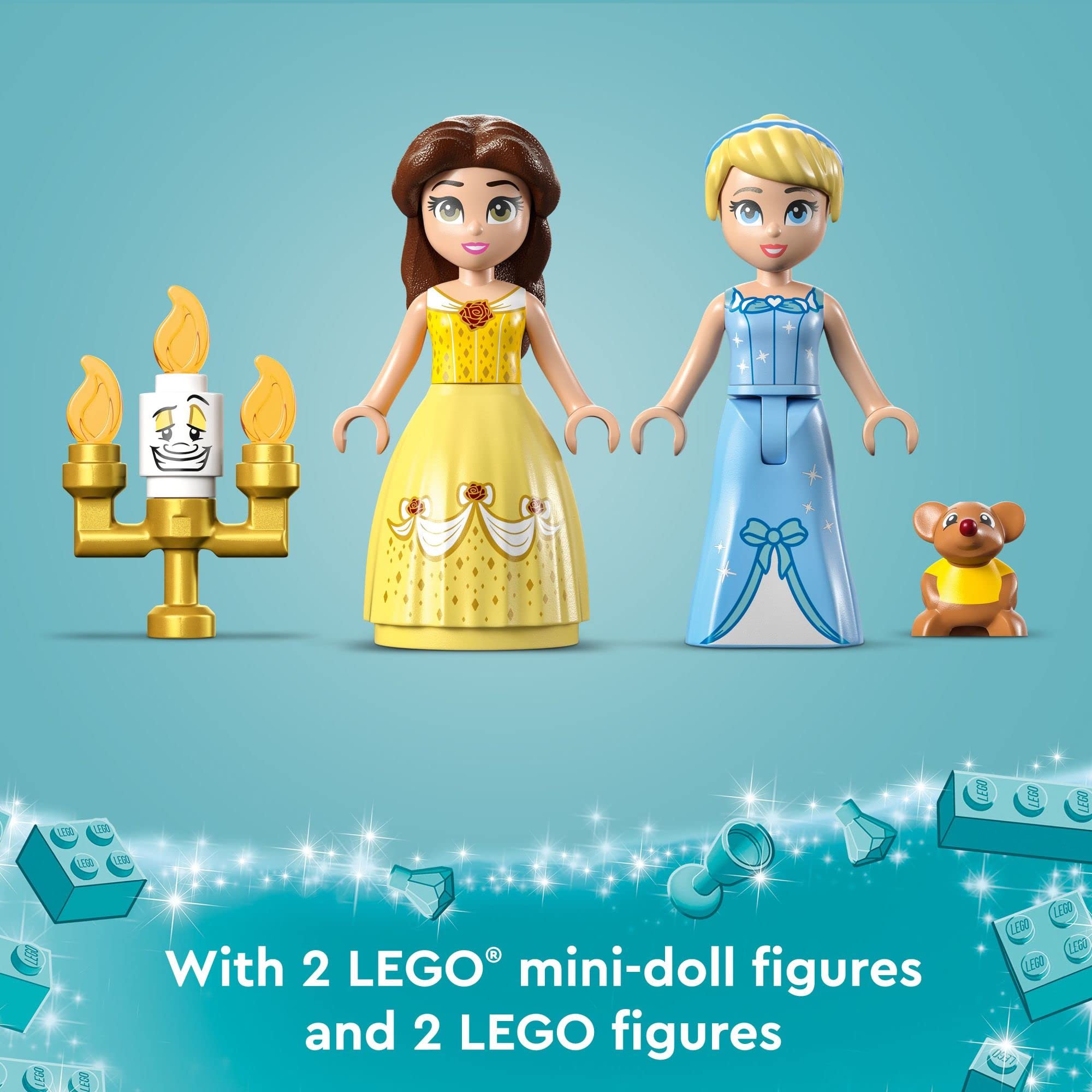 LEGO Disney Princess Creative Castles 43219 Building Set - Includes Belle & Cinderella Mini-Dolls, Sorting Box & 500+ Bricks | STEM Educational Travel Toy for Girls & Boys Age 6+ | Perfect for Birthday Gifts, Creative Play & Disney Castle Adventures