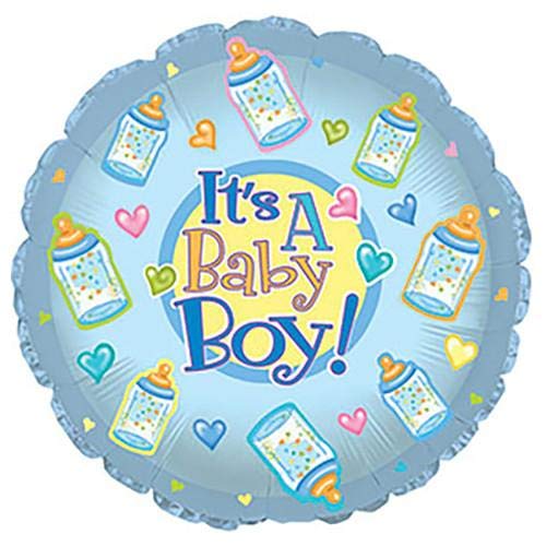 LOONBALLOON 17 Inch Baby Boy Balloons - Giant Baby Bottle Shaped Balloons for Baby Showers, Gender Reveals & Birthday Parties