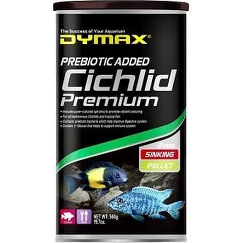 Dymax Premium Sinking Pellets for Cichlids - High Protein Fish Food for African & South American Cichlids - Ideal for Aquarium & Pond Use