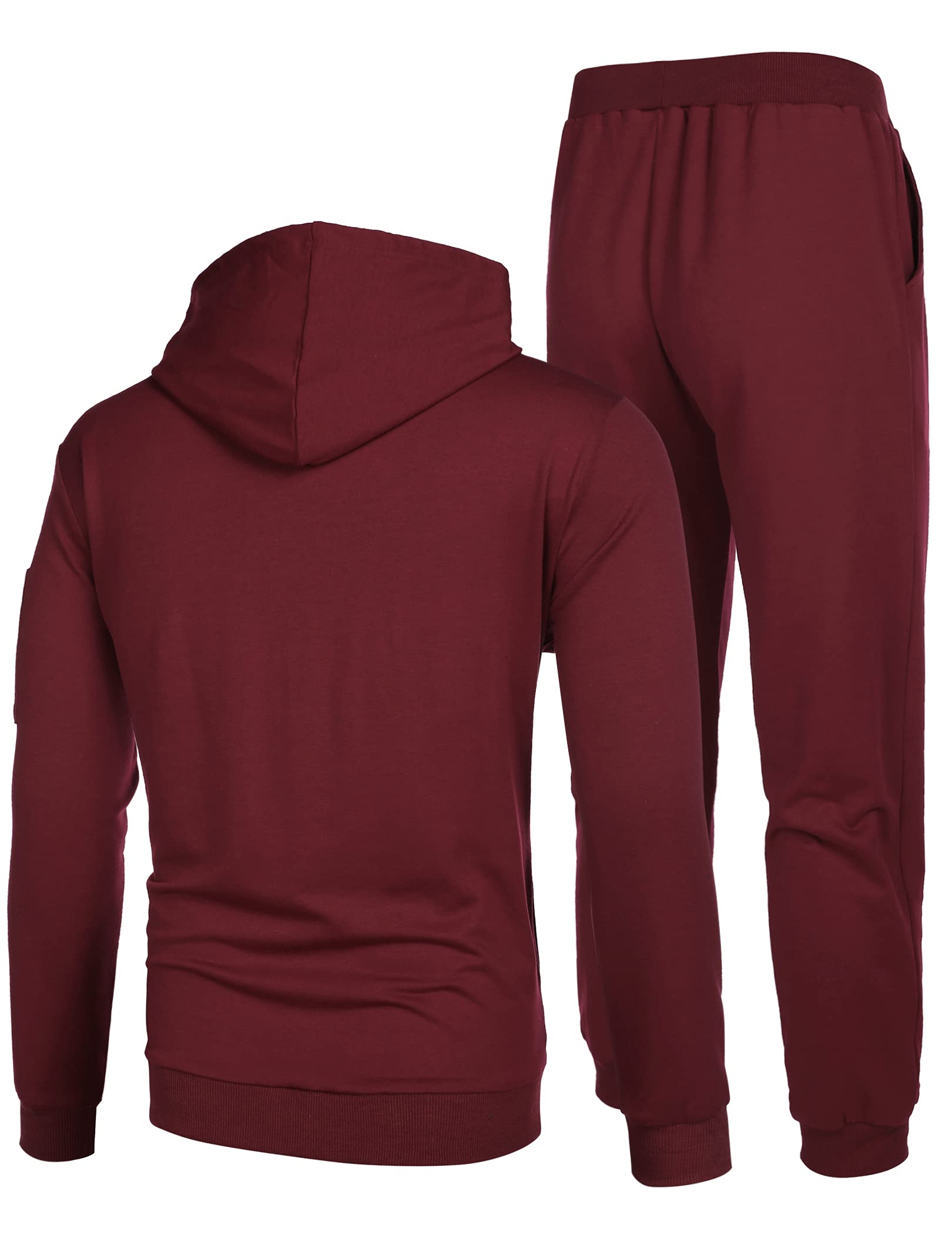 COOFANDY Men's 2-Piece Athletic Tracksuit Set with Hood - Lightweight Running Jogging Sweatsuit for Gym, Workout & Casual Wear