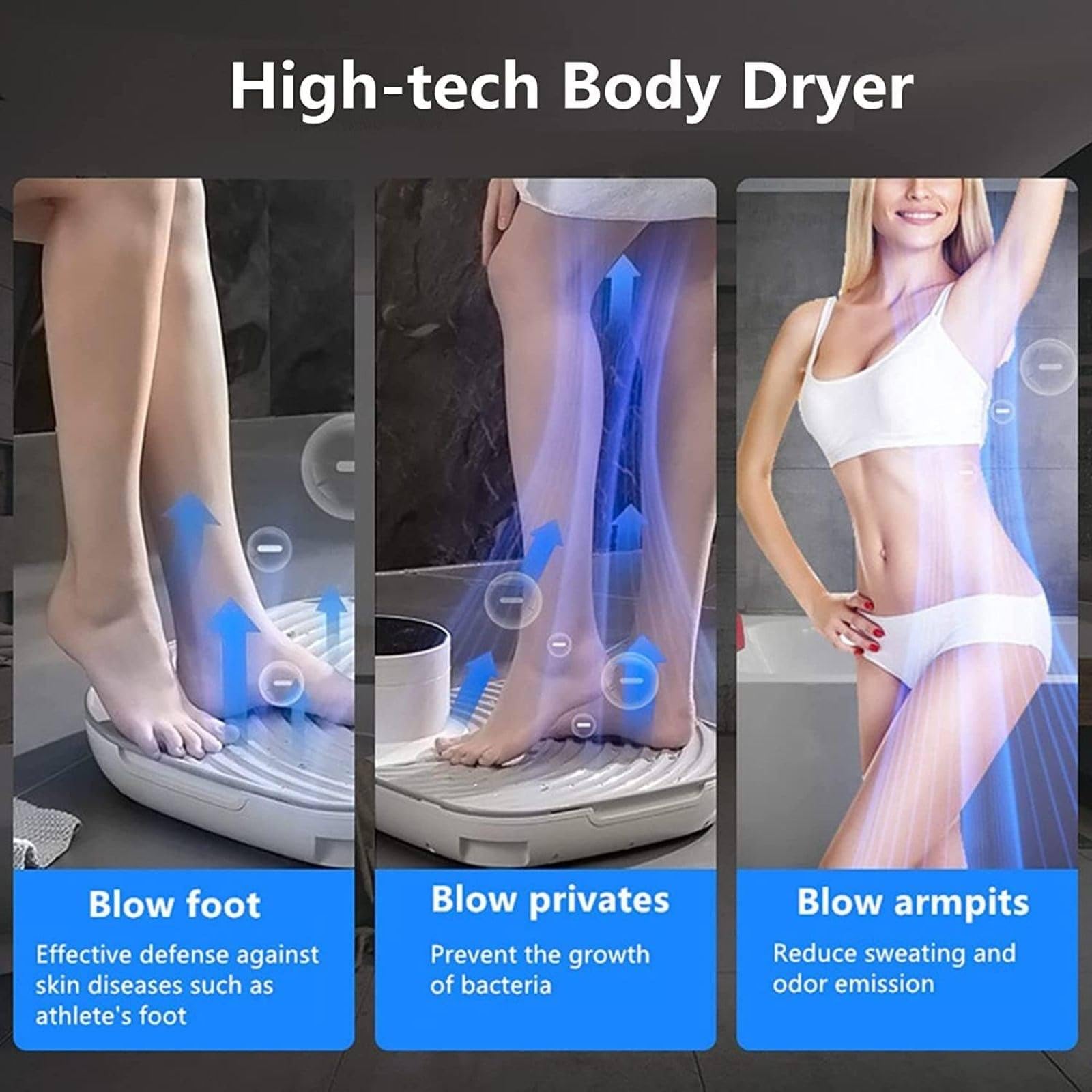 1350W Full Body Dryer for Shower - Negative Ion Air Shower with Smart Thermostat & Foot Touch Screen | Waterproof Body Heater & Care Dryer with Built-in Weight Scale | Perfect for Spa, Gym & Home Bathroom Use