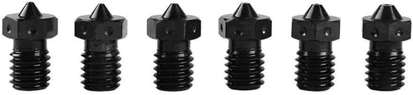 6 Pack 1.75mm V6 Hardened Steel Nozzles for 3D Printers - High Performance Hotend Replacement Parts - Perfect for ABS, PLA, PETG Filaments & Long-Lasting 3D Printing Projects