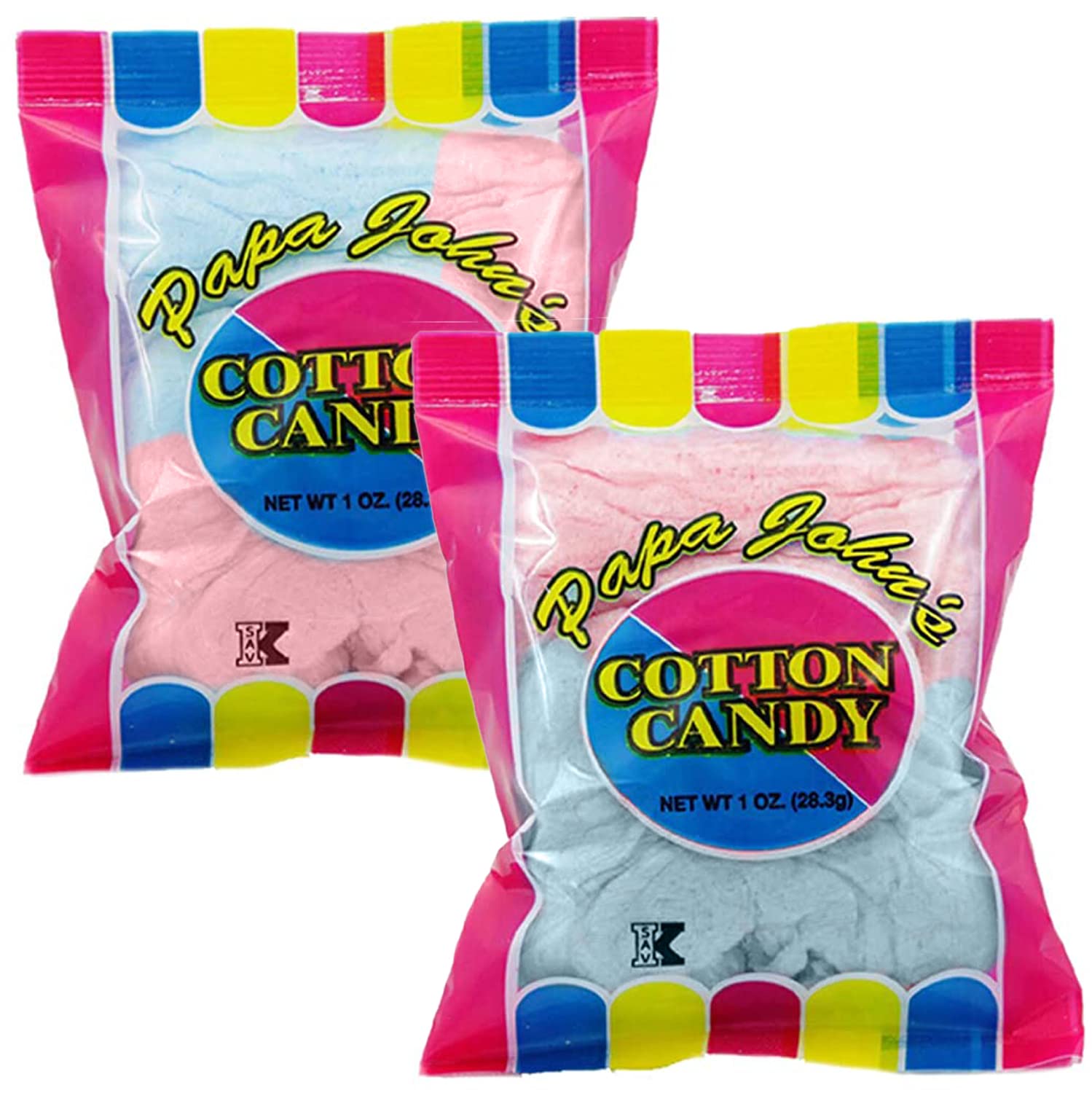 Fruidles Cotton Candy - Blue & Pink Swirl Party Flavors (24-Pack, 1oz Bags) | Kosher Birthday Treats for Kids | Perfect for Birthday Parties, Carnival Snacks & Sweet Favors