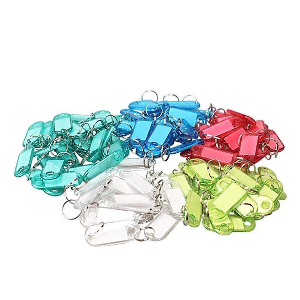 60PCS Colorful Frosted Plastic Luggage ID Tags & Keychains - Durable Bag Labels for Travel, Suitcases, Backpacks & Keys - Random Assorted Colors (Great for Vacation, Business Trips & School Use)