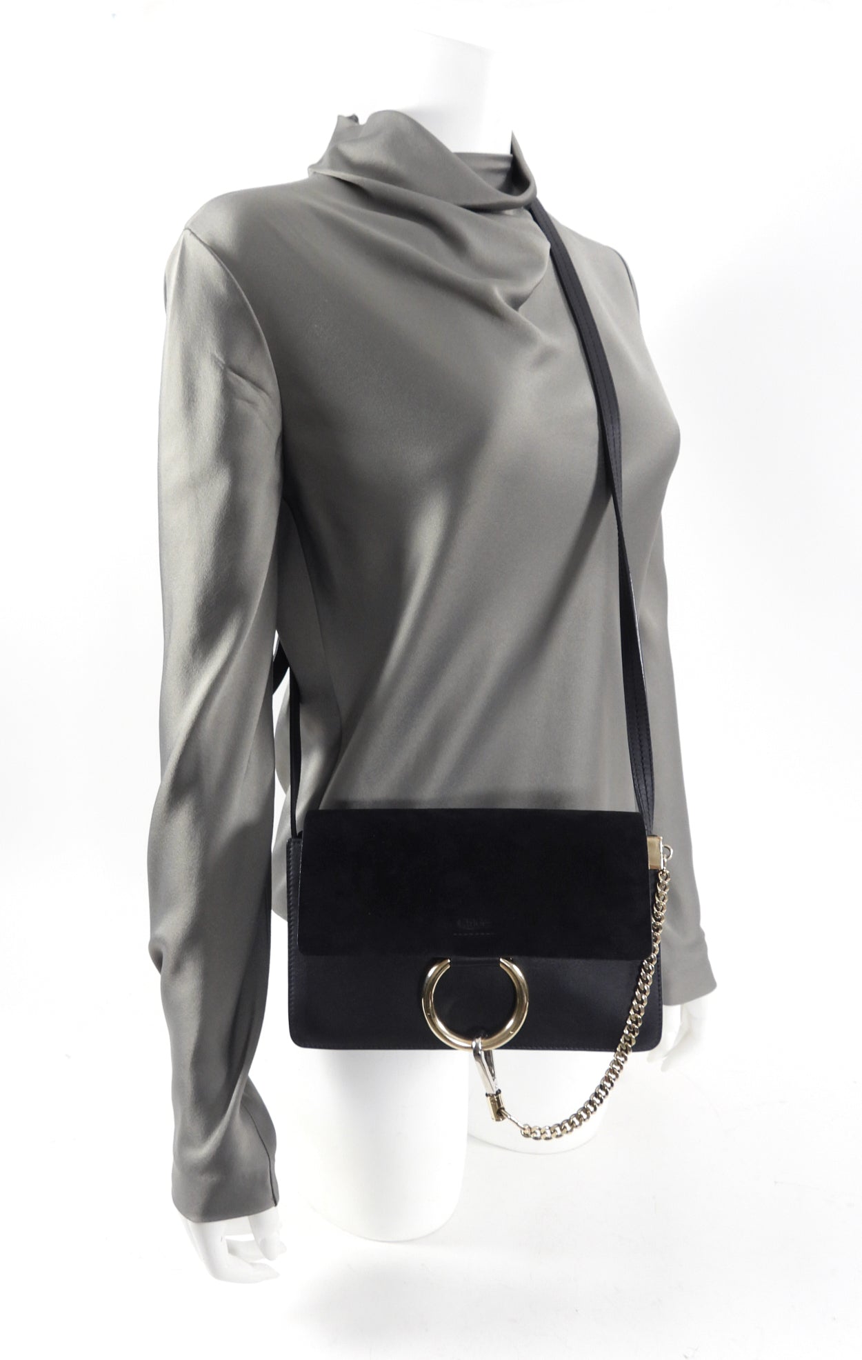 Chloe Faye Small Black Leather Crossbody Bag for Women | Stylish Shoulder Purse | Perfect for Work, Travel & Evening Out