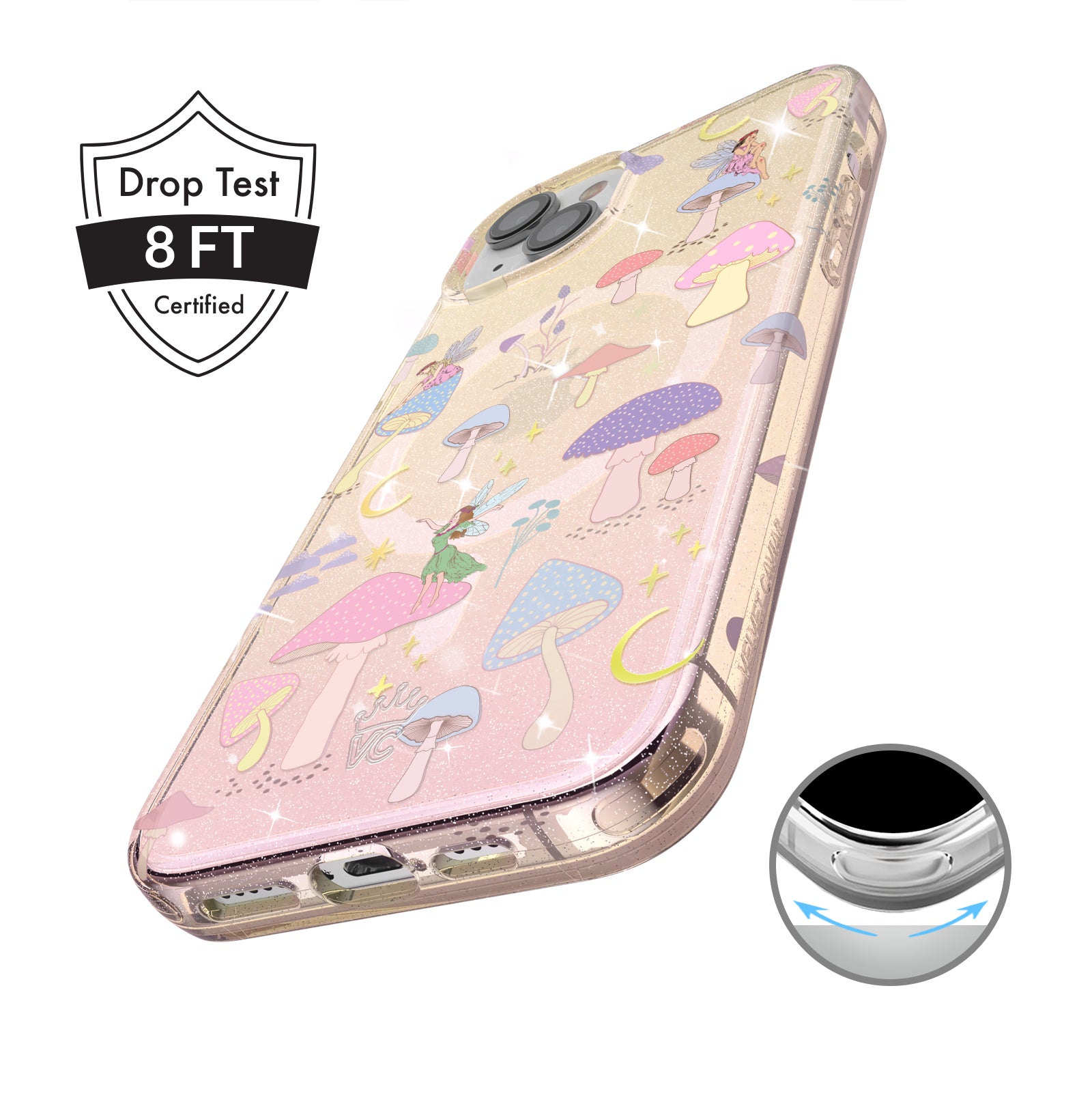 Enchanted Mushrooms iPhone Case - Magical Fairy Tale Design for iPhone 13/14/15 Pro Max - Durable Protective Cover - Perfect for Nature Lovers & Fantasy Fans (Use for Daily Protection & Style)