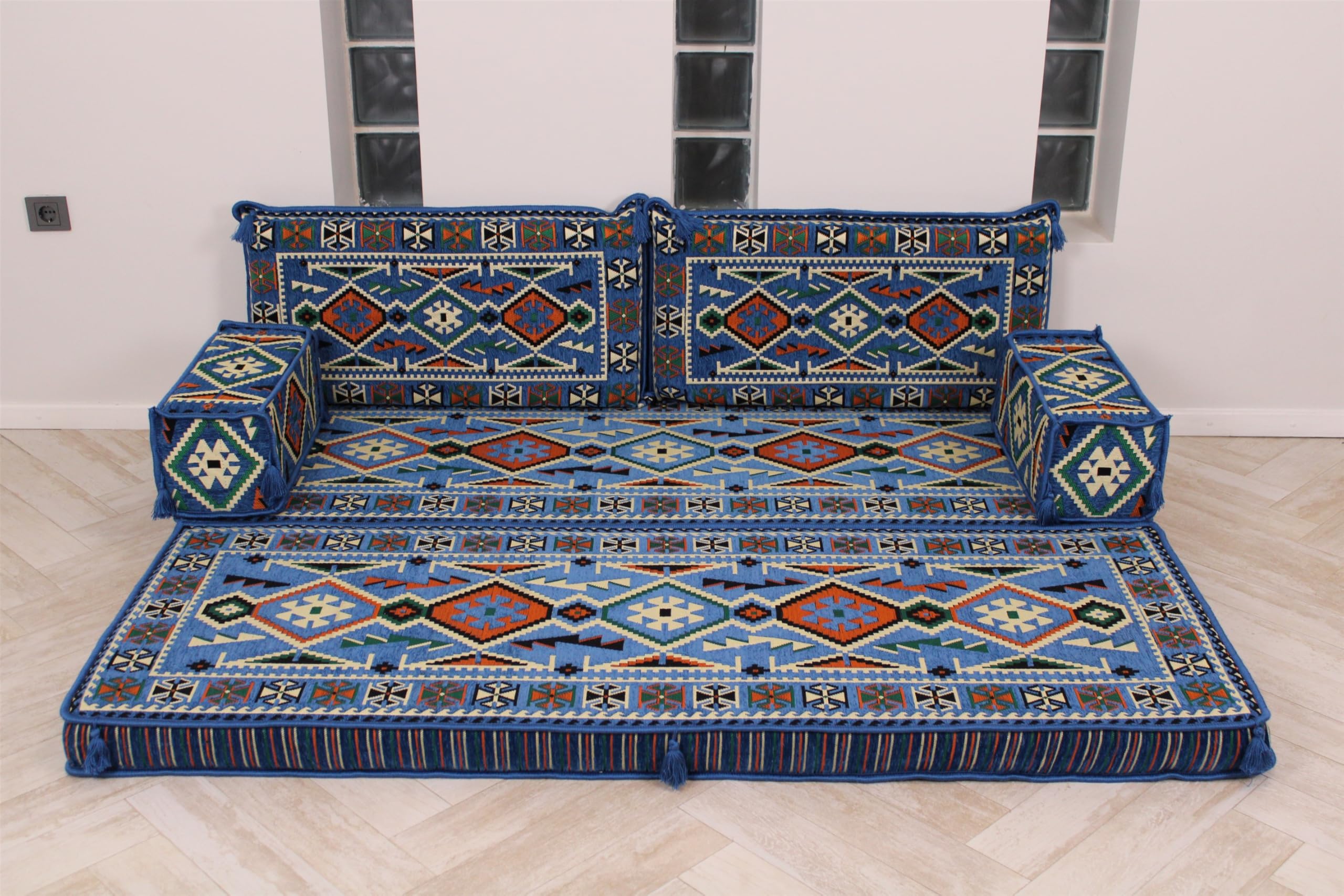 Comfortable Bench Cushions & Floor Seating Sofa - Arabic Majlis Sofa, Oriental Floor Cushions, Loveseat for Home Decor | Perfect for Living Room, Lounge, and Traditional Arabic Sitting Areas