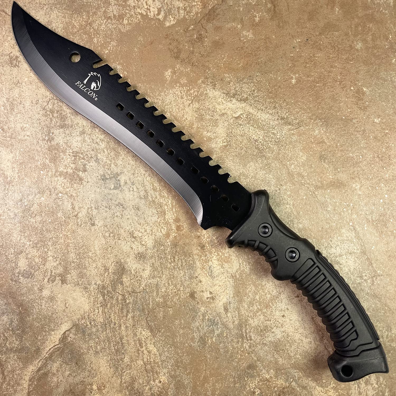 Falcon Machete 3-Piece Set with Throwing Knives & Karambit Neck Knife - Premium Survival Tools for Camping, Hunting, Bushcraft & Outdoor Adventures