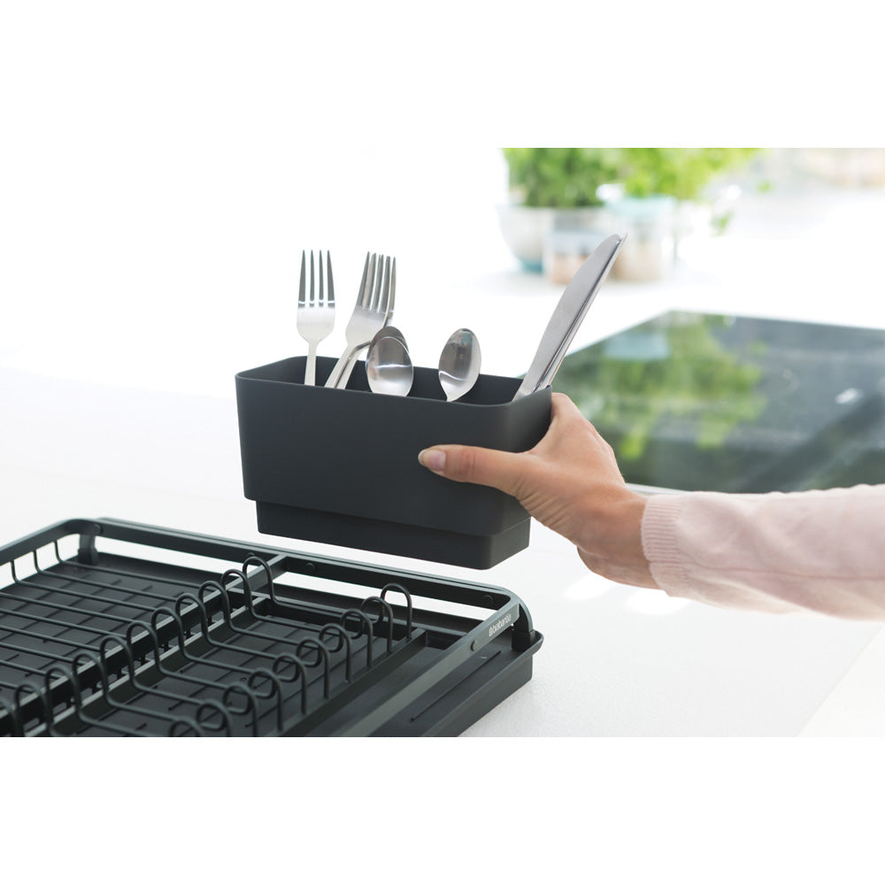 Stainless Steel Dish Drying Rack - Large Capacity Kitchen Organizer with Drain Board, Dark Grey | Perfect for Countertop Space Saving & Dishware Storage