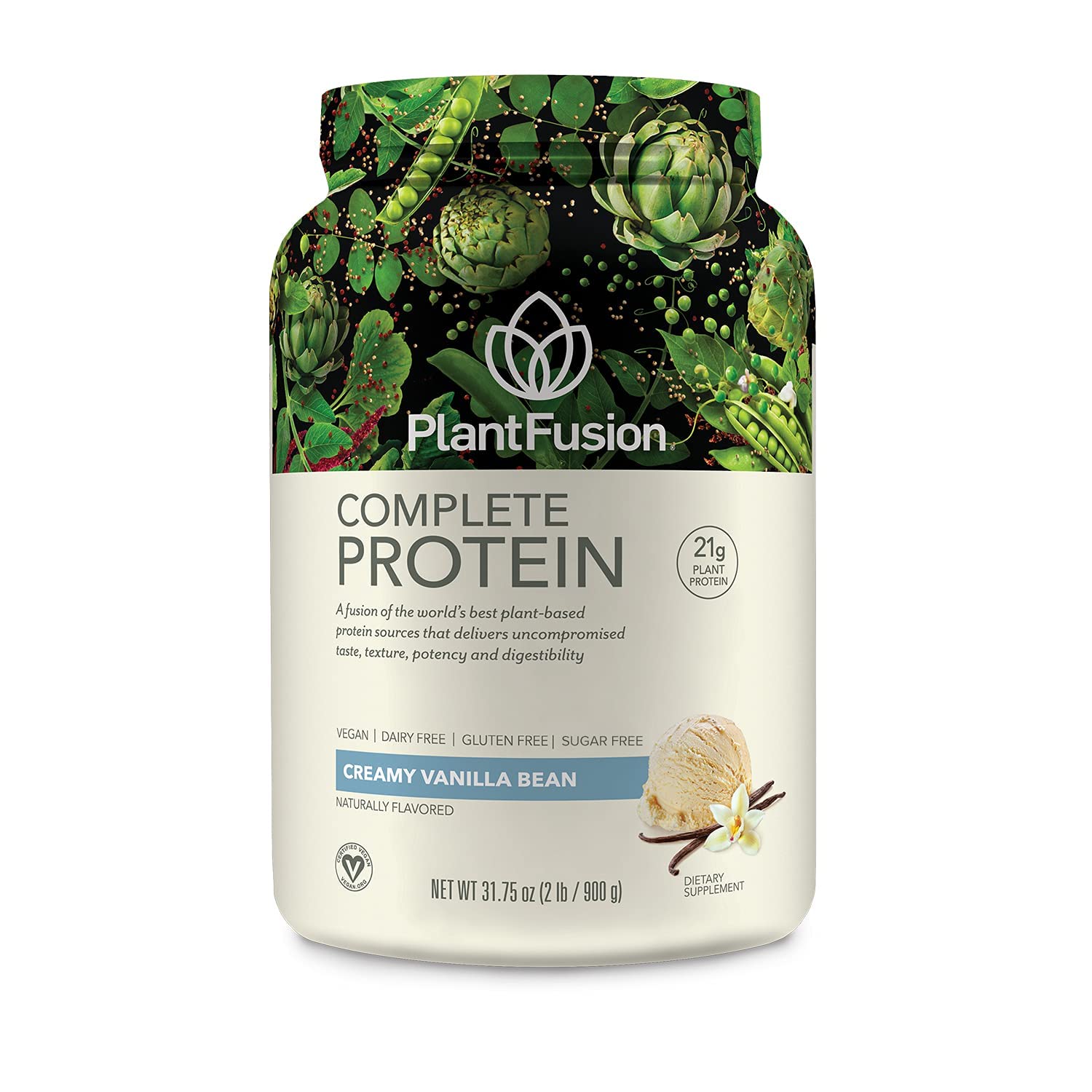 PlantFusion Complete Plant-Based Pea Protein Powder Bundle - Non-GMO, Vegan, Dairy-Free, Gluten-Free, Soy-Free, Allergy-Friendly with Digestive Enzymes - Vanilla Bean & Chocolate Flavors (2lb) | Perfect for Post-Workout Recovery, Smoothies & Healthy Meal Replacement