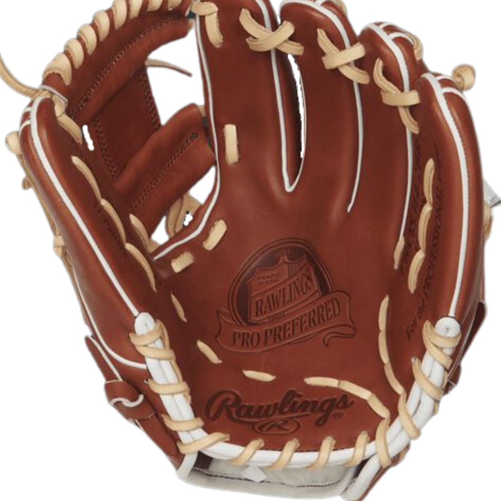 Rawlings Pro Preferred I Web 11.5'' Baseball Glove PROS314 2BR - Premium Leather Fielding Mitt for Infield & Outfield Players