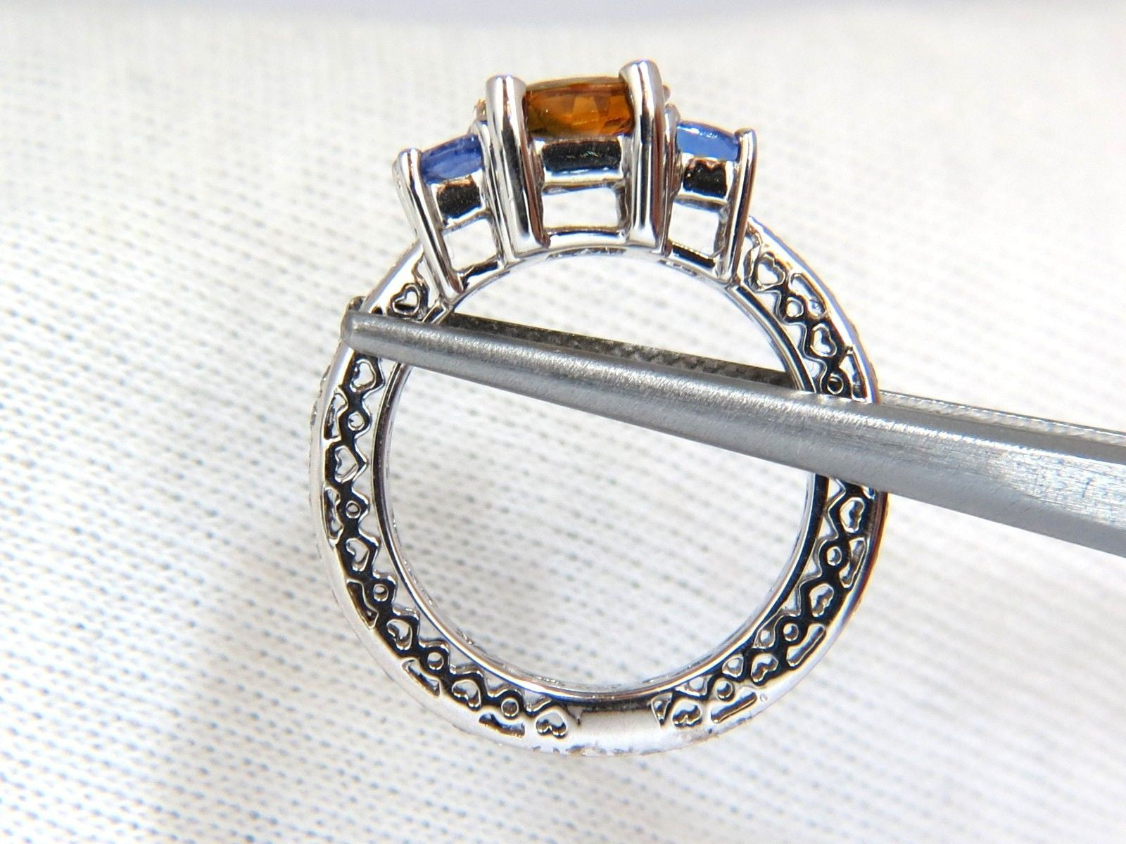 3.68CT Natural Fancy Vivid Yellow Brown Sapphire Tanzanite Diamond Ring in 14K Gold - Elegant Jewelry for Engagement, Wedding & Special Occasions