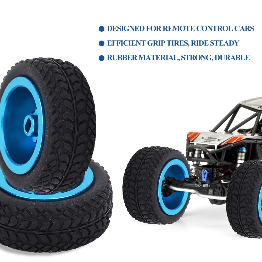 VGEBY1 4PCS RC Car Tires and Wheels - Upgrade Replacement for WLtoys 1/28 K989-53 RC Model (Blue) - Perfect for Off-Road Racing, Drifting & Indoor RC Car Competitions
