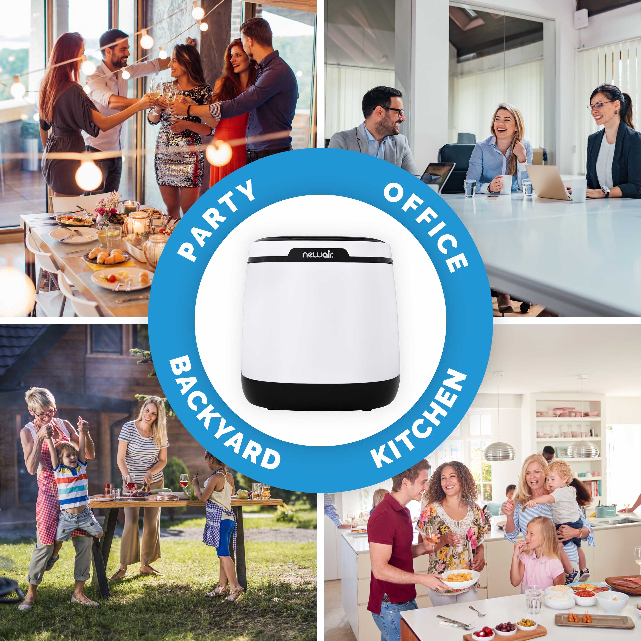 Newair® Countertop Ice Maker - 50 lbs/Day, Bullet Ice Machine, Compact & Portable for Home, Office, or RV - Perfect for Cocktails, Parties, and Outdoor Adventures (White)