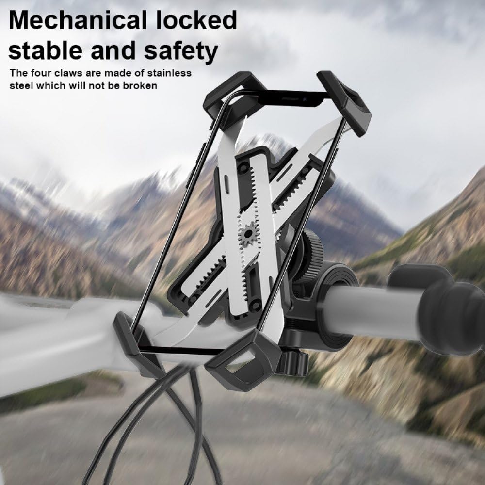 Bike Phone Holder & Motorcycle Phone Mount - Universal Handlebar Cell Phone Clamp for Smartphones | Perfect for Cycling, Scooter Rides & Outdoor Adventures