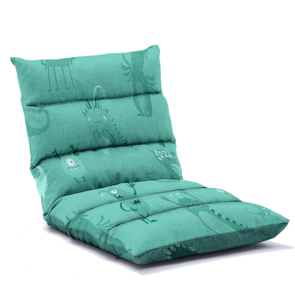 Adjustable Floor Lounger Chair with Memory Foam - Cute Monsters & Doodle Design for Kids & Adults - Foldable Floor Sofa for Home, Office, Reading, Watching TV & Gaming - Comfortable Seating Solution for Small Spaces