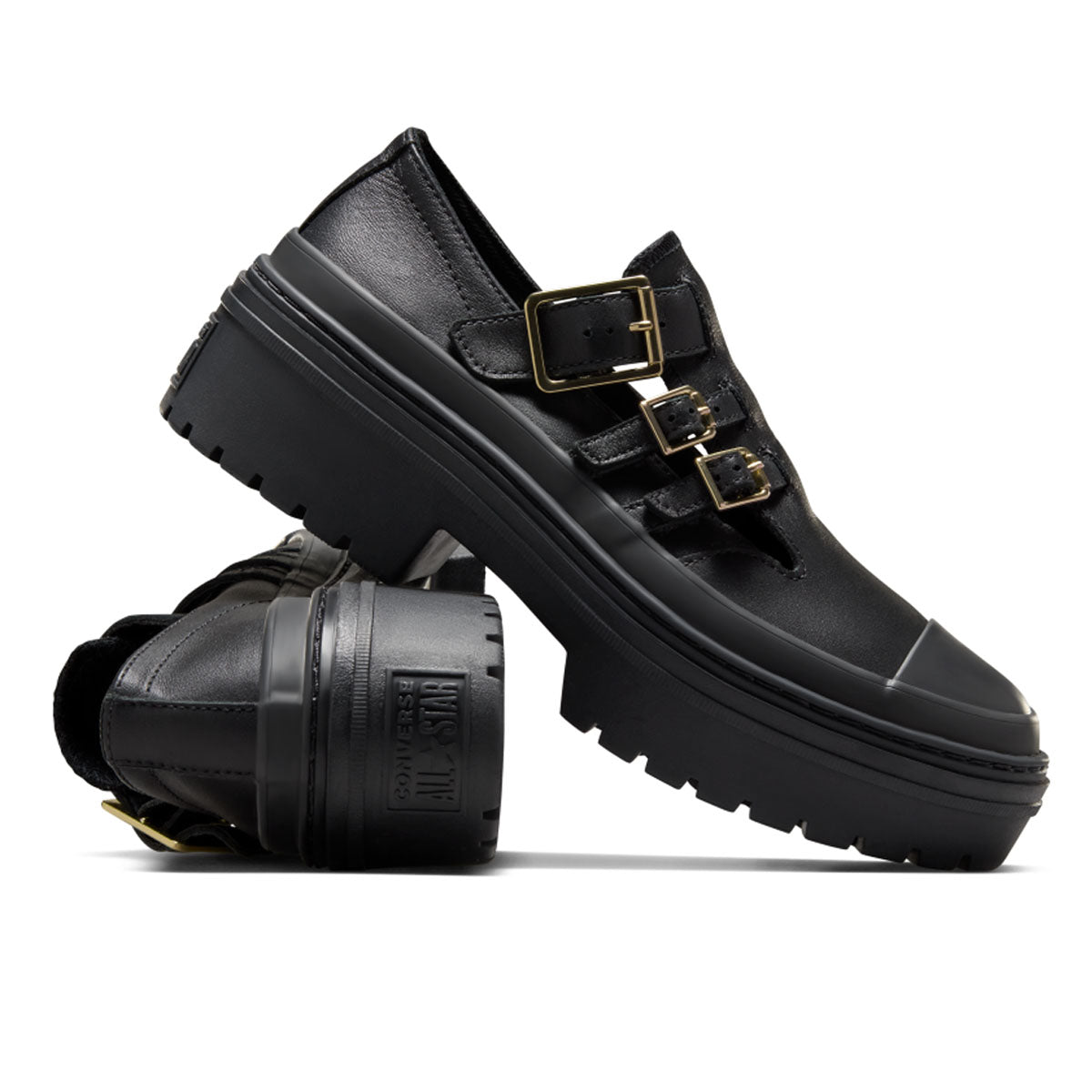 Chuck Taylor All Star Lugged Heel Mary Jane Platform Shoes - Black Gold | Classic Sneakers for Women | Perfect for Casual Outfits, Street Style & Everyday Wear