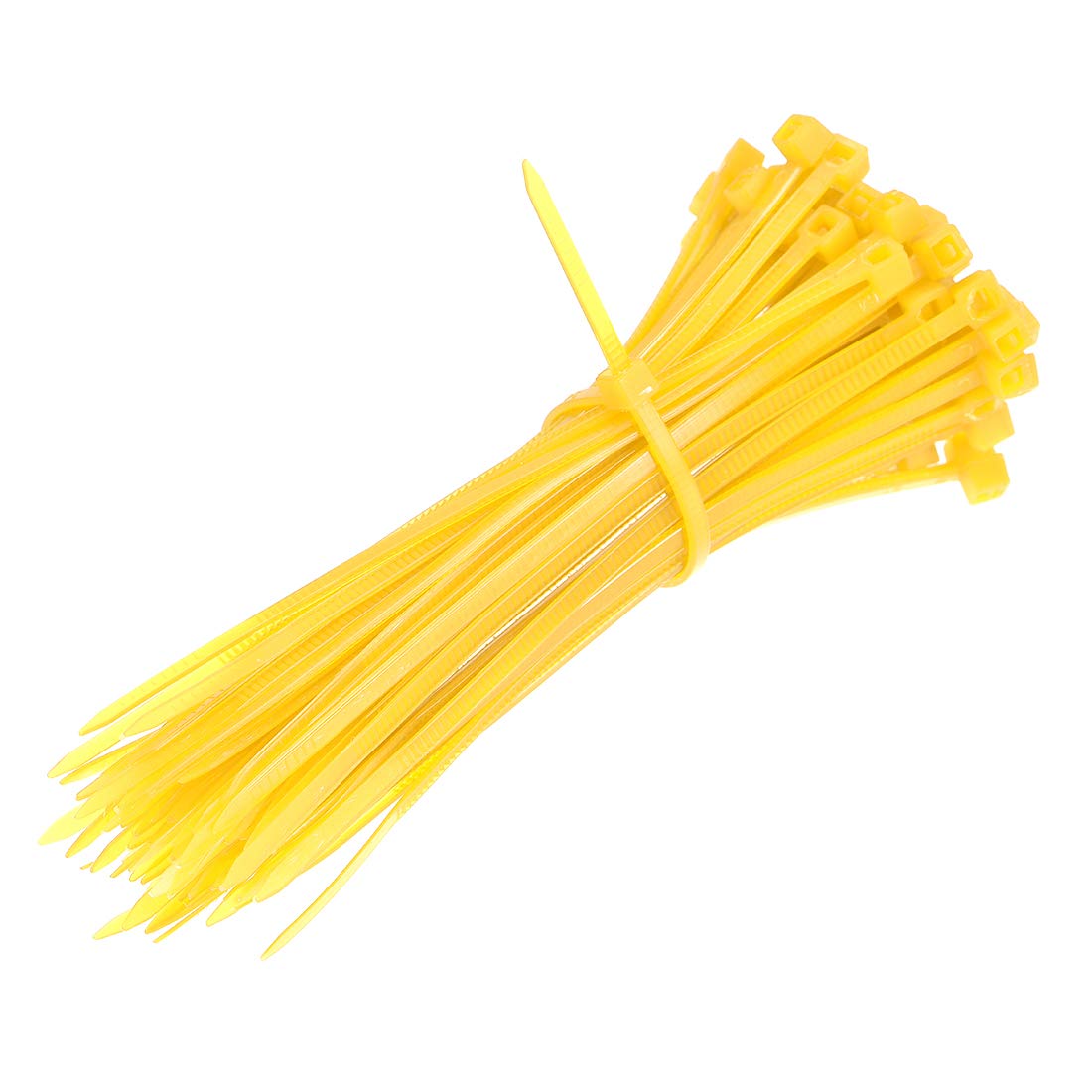 uxcell 4-Inch Nylon Self-Locking Cable Ties - 0.09 Inch Width, Yellow (500 Pack) - Heavy Duty Zip Ties for Home, Office, and Industrial Organization & Wire Management