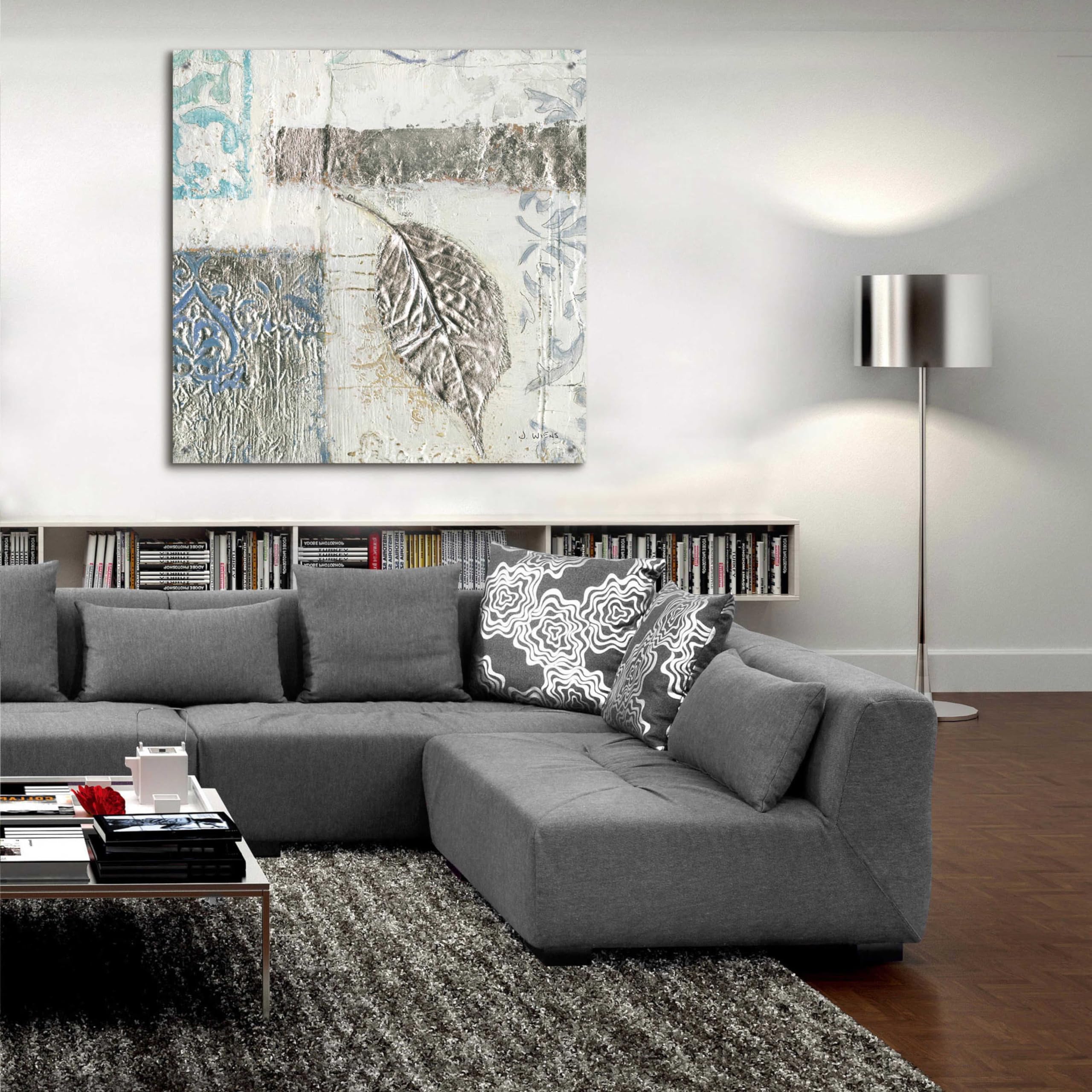 Gracefully Blue IV Acrylic Glass Wall Art by James Wiens - 36x36 Inches Modern Abstract Painting for Living Room, Bedroom & Office Decor