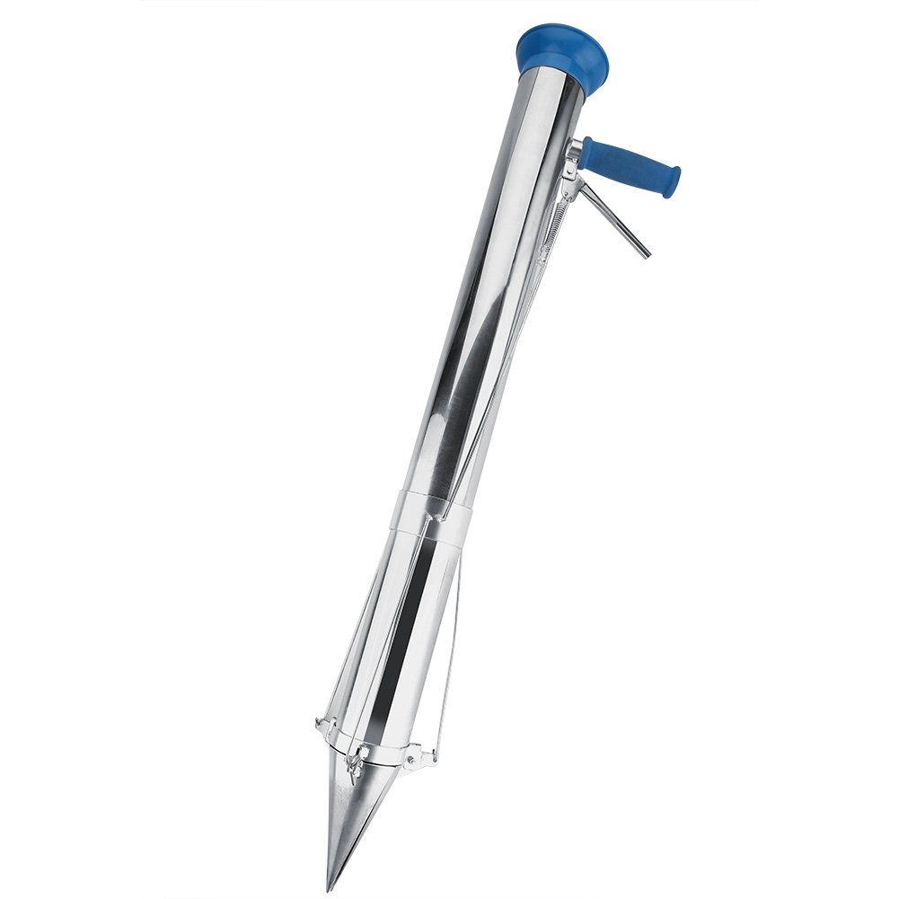 Stainless Steel Manual Planter - Long Handle Bulb & Seedling Planter Tool for Vegetable Transplanting - Ideal for Garden, Greenhouse & Home Planting (Single-Handle) | Perfect for Spring Gardening & Organic Farming