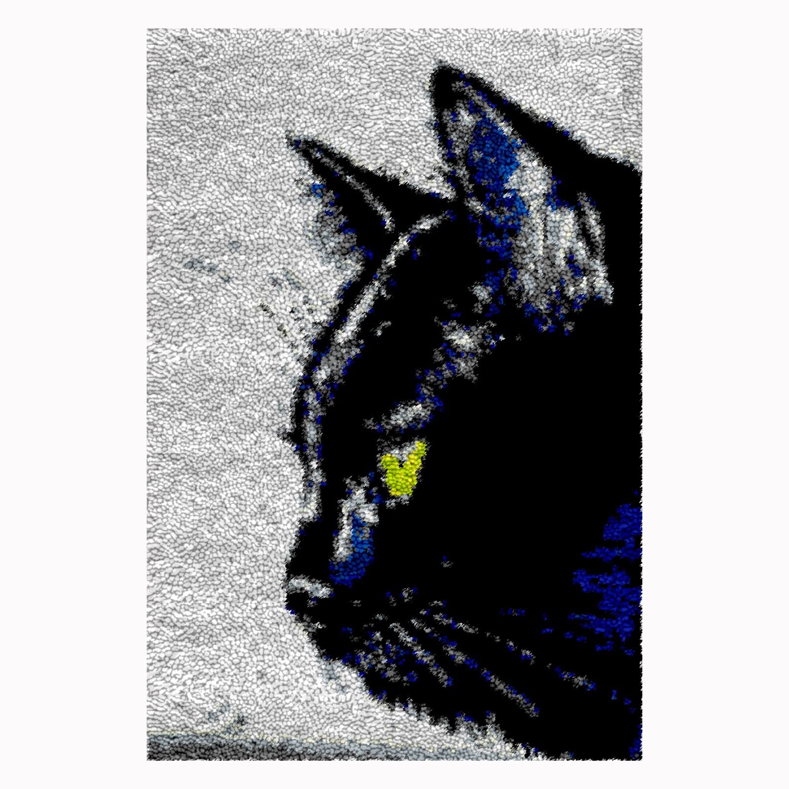 TXNNYLF Latch Hook Rug Kit with Pre-Printed Canvas - DIY Crochet Yarn Craft Kit for Beginners, Kids & Adults (27x40 Inch, Black Cat Design) - Perfect for Home Decor, Gifts & Relaxing DIY Projects