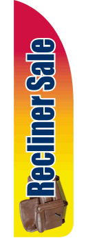Recliner Sale Sidewalk Feather Flag Banner - Outdoor Advertising for Furniture Store Promotions & Sidewalk Sales