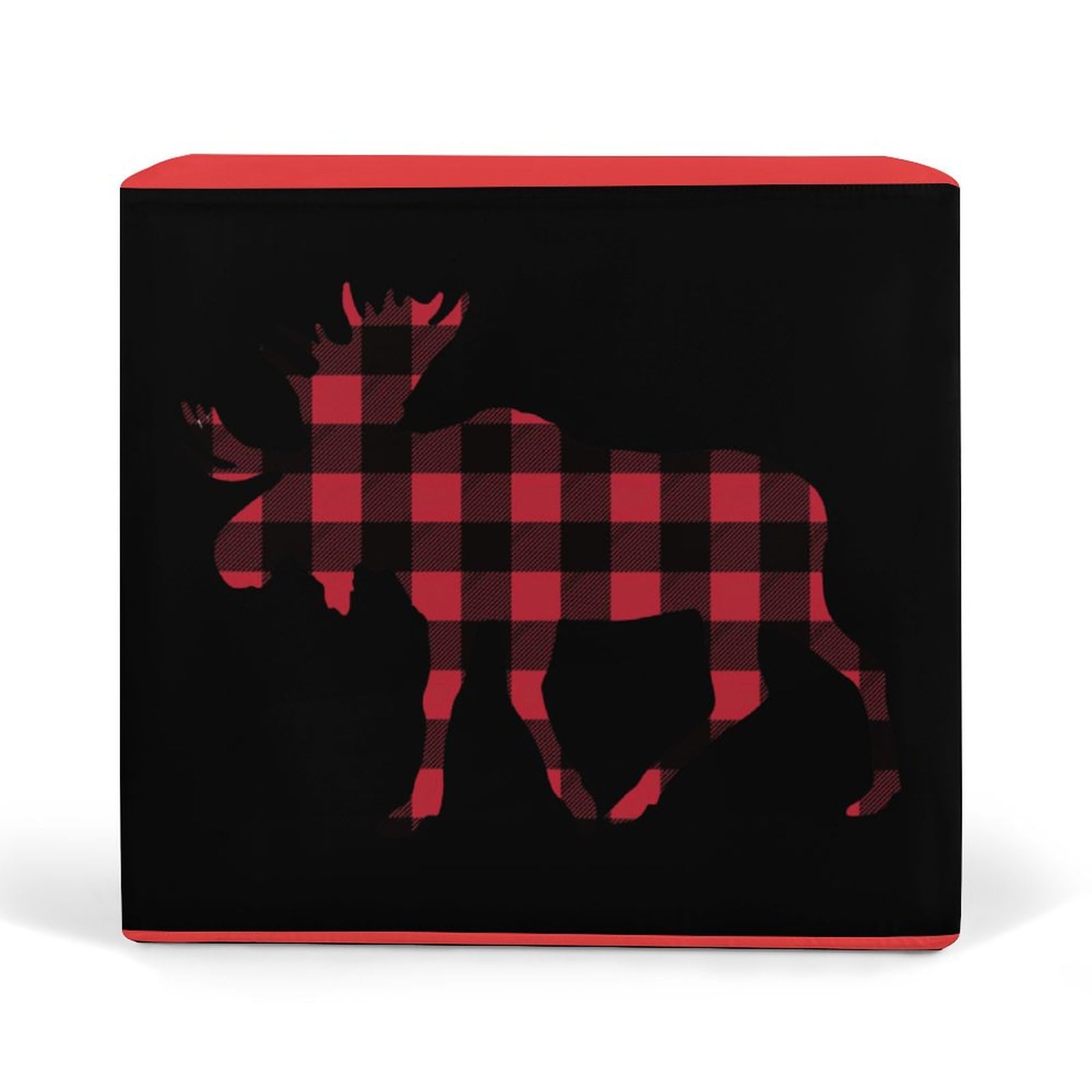 Washable Moose Buffalo Plaid Printed Sofa Cushion Covers - Reversible Slipcovers for Living Room, Sectional & Loveseat - Cozy Home Decor for Fall & Winter Seasons