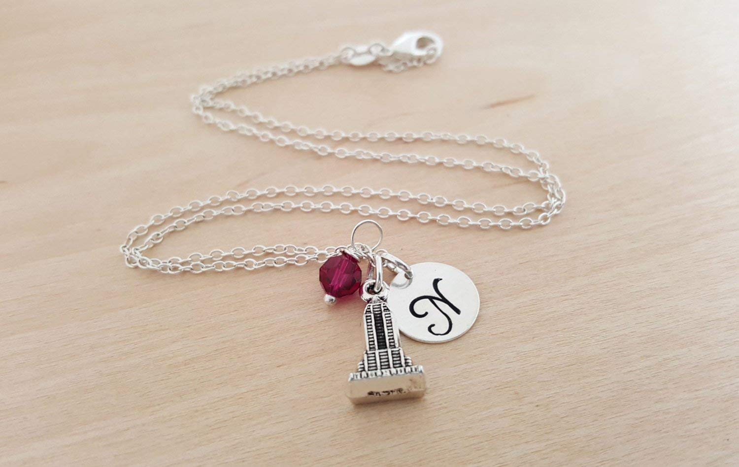 Empire State Building Charm Necklace - Personalized Sterling Silver Pendant for Women | NYC Skyline Jewelry Gift for Her | Anniversary, Birthday & Travel Souvenir