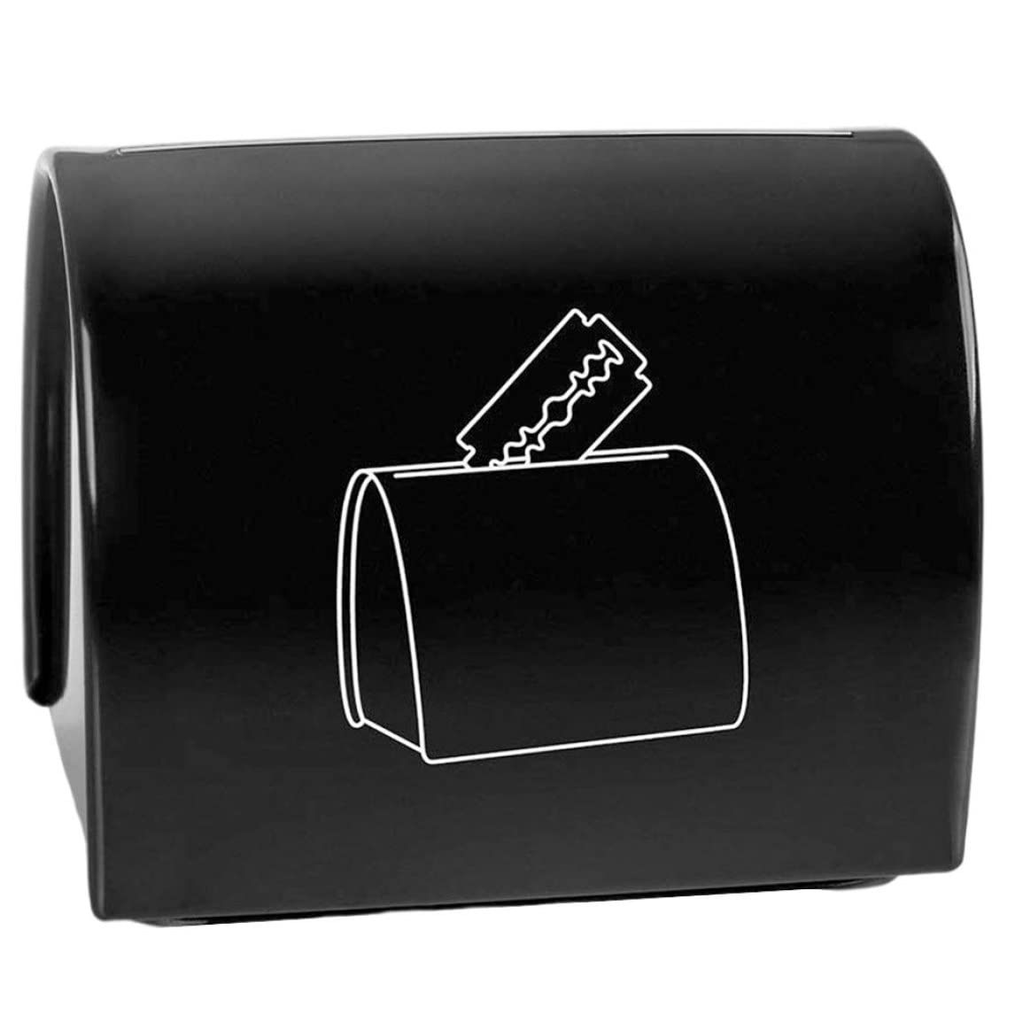 Razor Blade Disposal Case - Safe Sharps Storage Container for Used Safety Razor Blades | Black | Ideal for Home, Salon & Travel Use