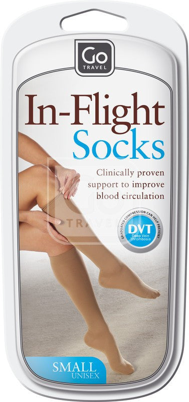Go Travel Flight Socks Nude - Compression Socks for Women & Men, Anti-Embolism, Long Flights, Airplane Travel, Work & Nursing - Comfortable Support for Circulation & Swelling Relief